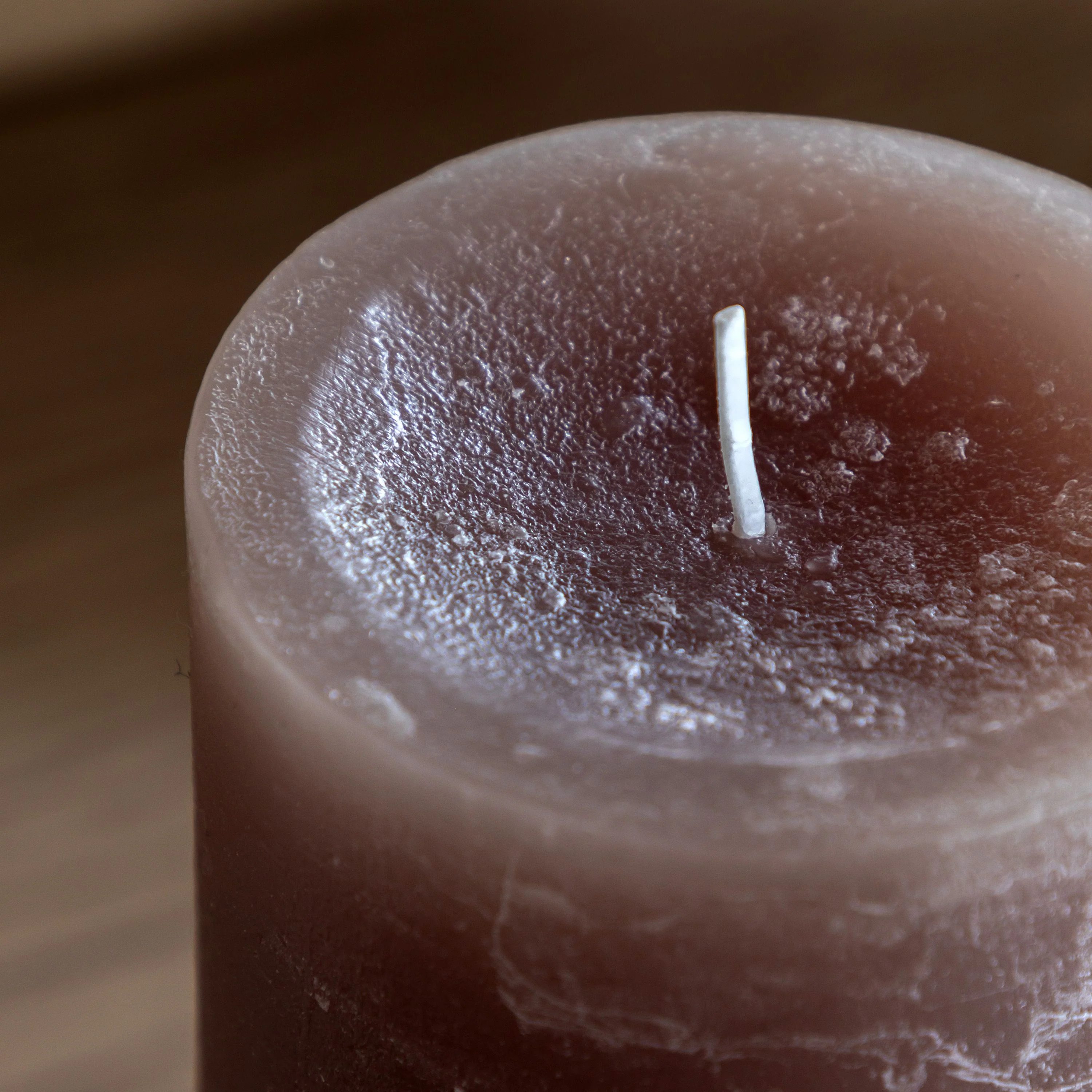 Pillar Candle Rustic Taupe 2pk Large - Image 5
