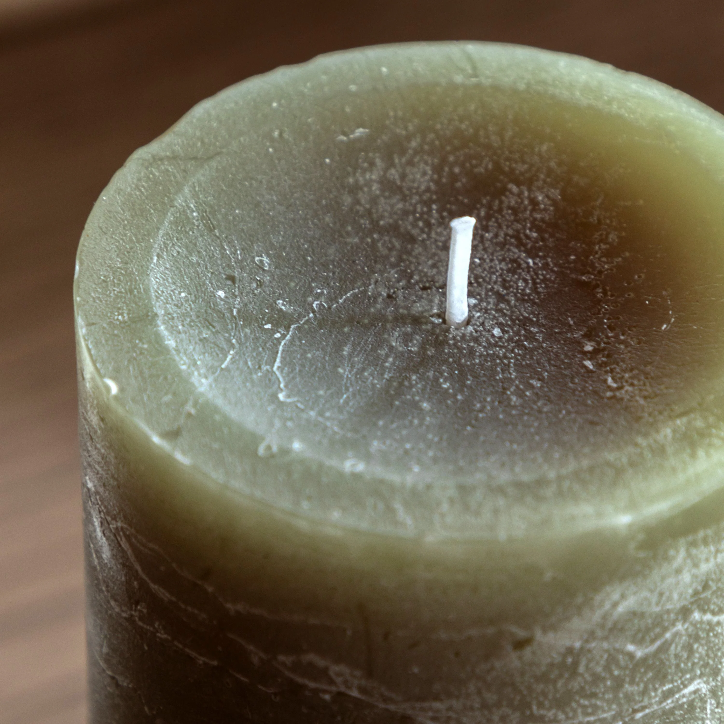 Pillar Candle Rustic Olive 2pk Large - Image 3
