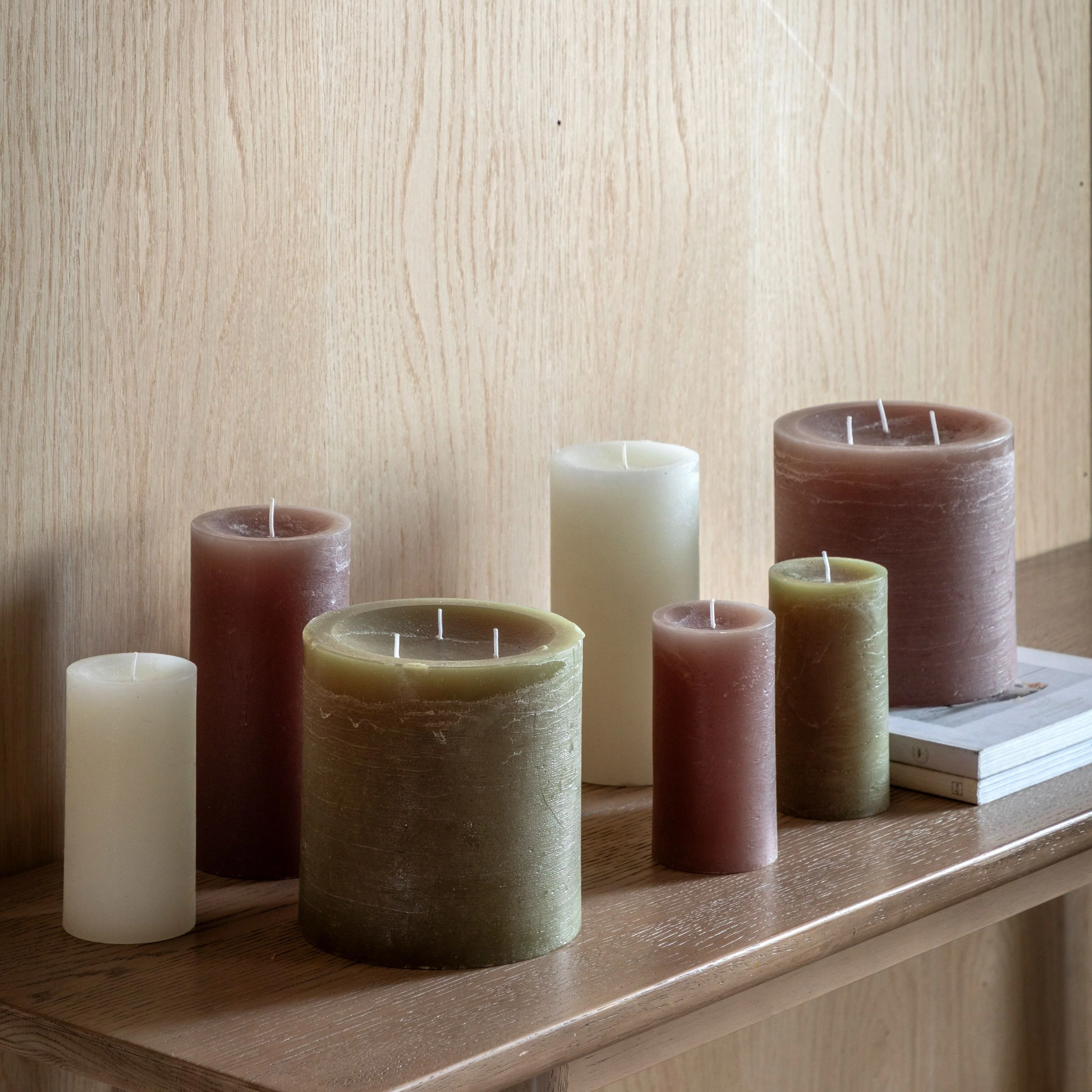 Pillar Candle Rustic Olive Large - Image 5