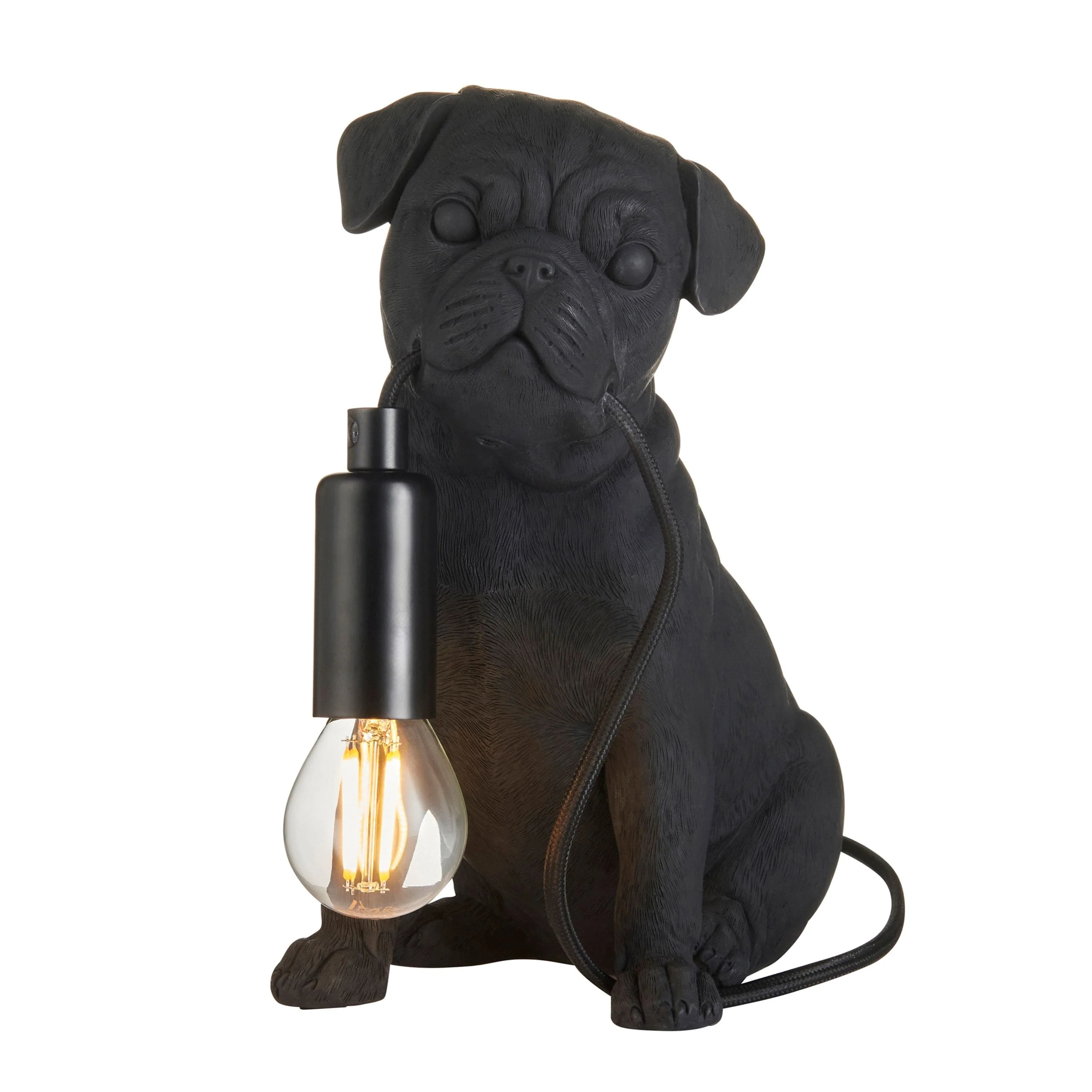 Pug Puppy Table Lamp Black - Image 2