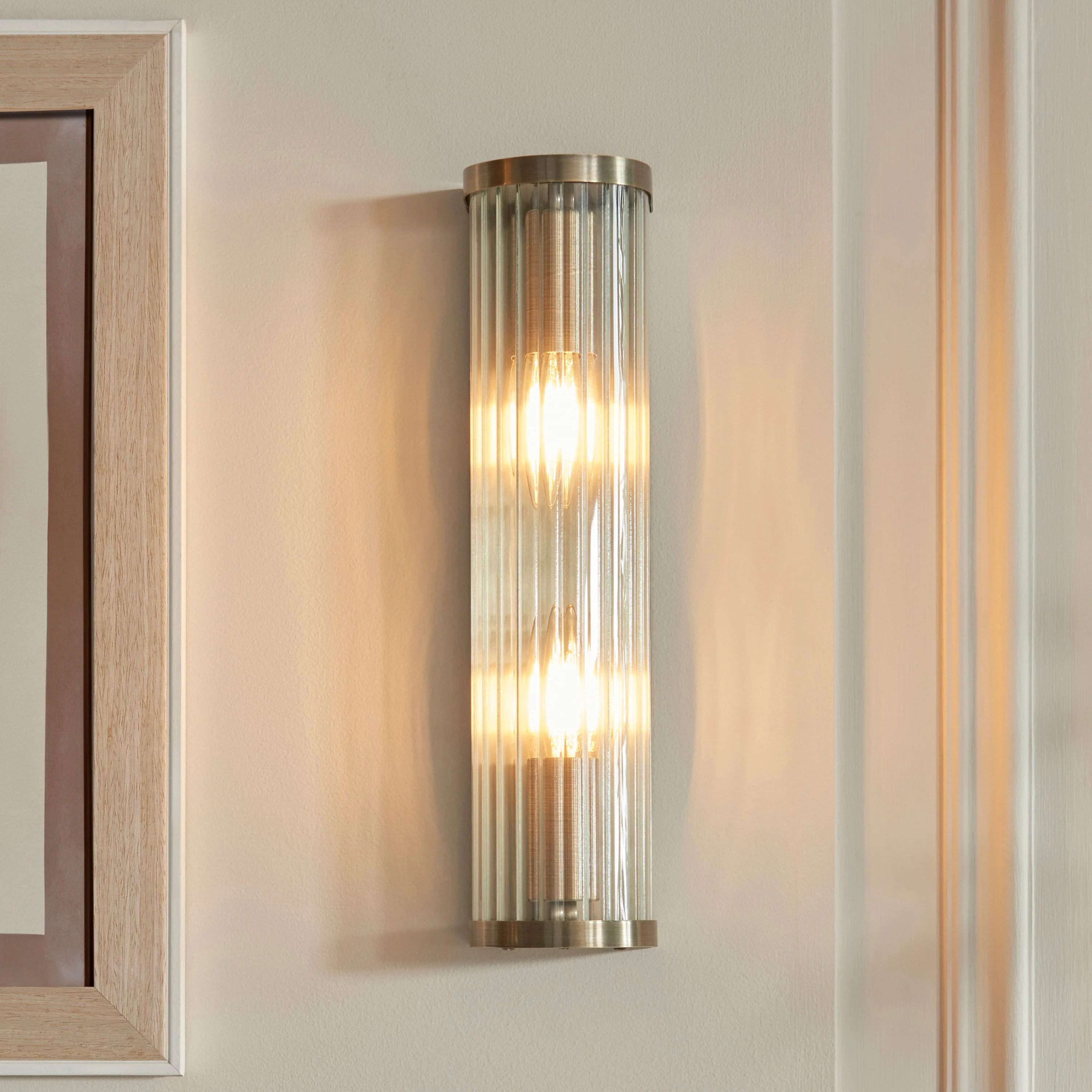 Ridgeton 2 Wall Light Antique Brass - Image 2