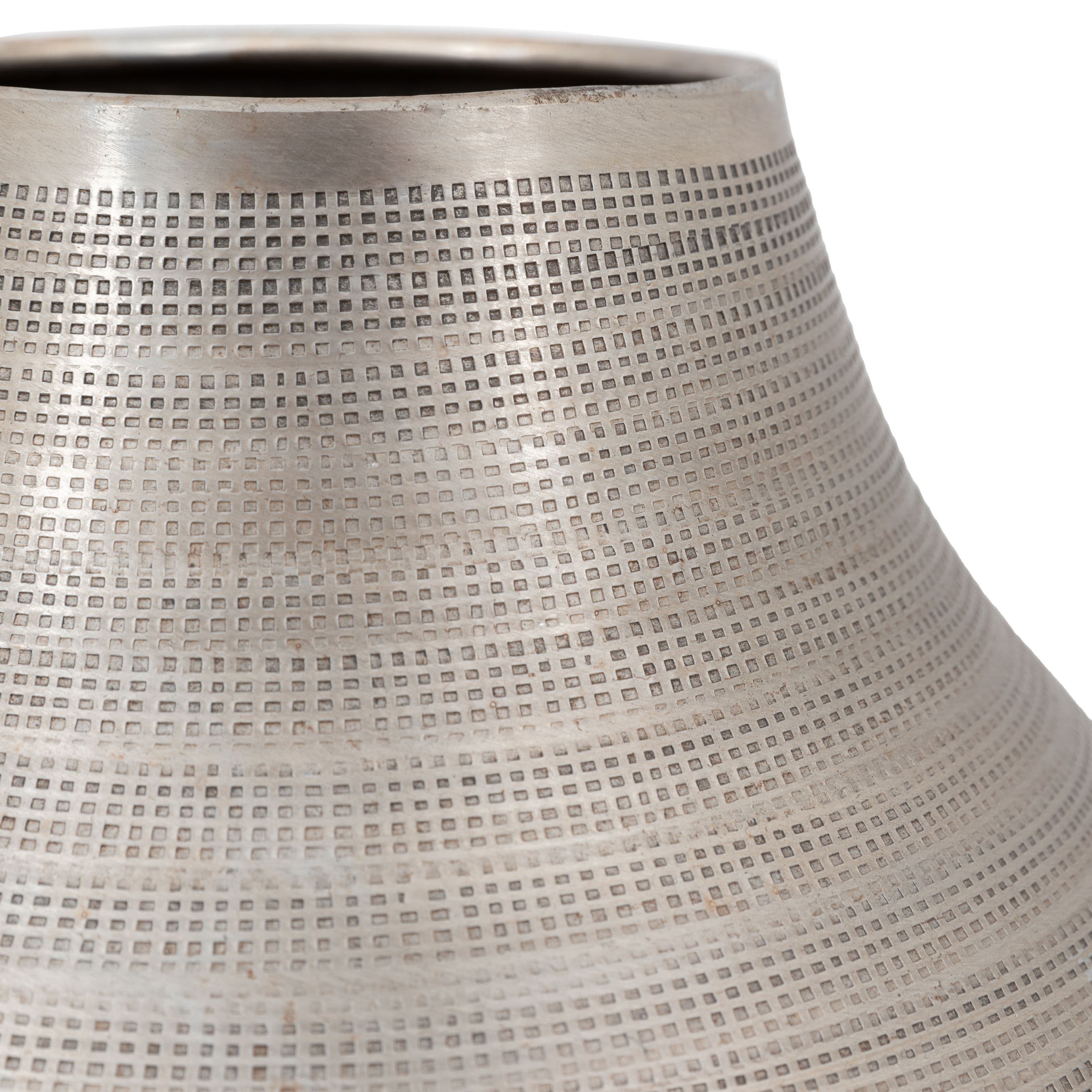 Sahara Hammered Metal Vase Antique Silver Small - Image 5