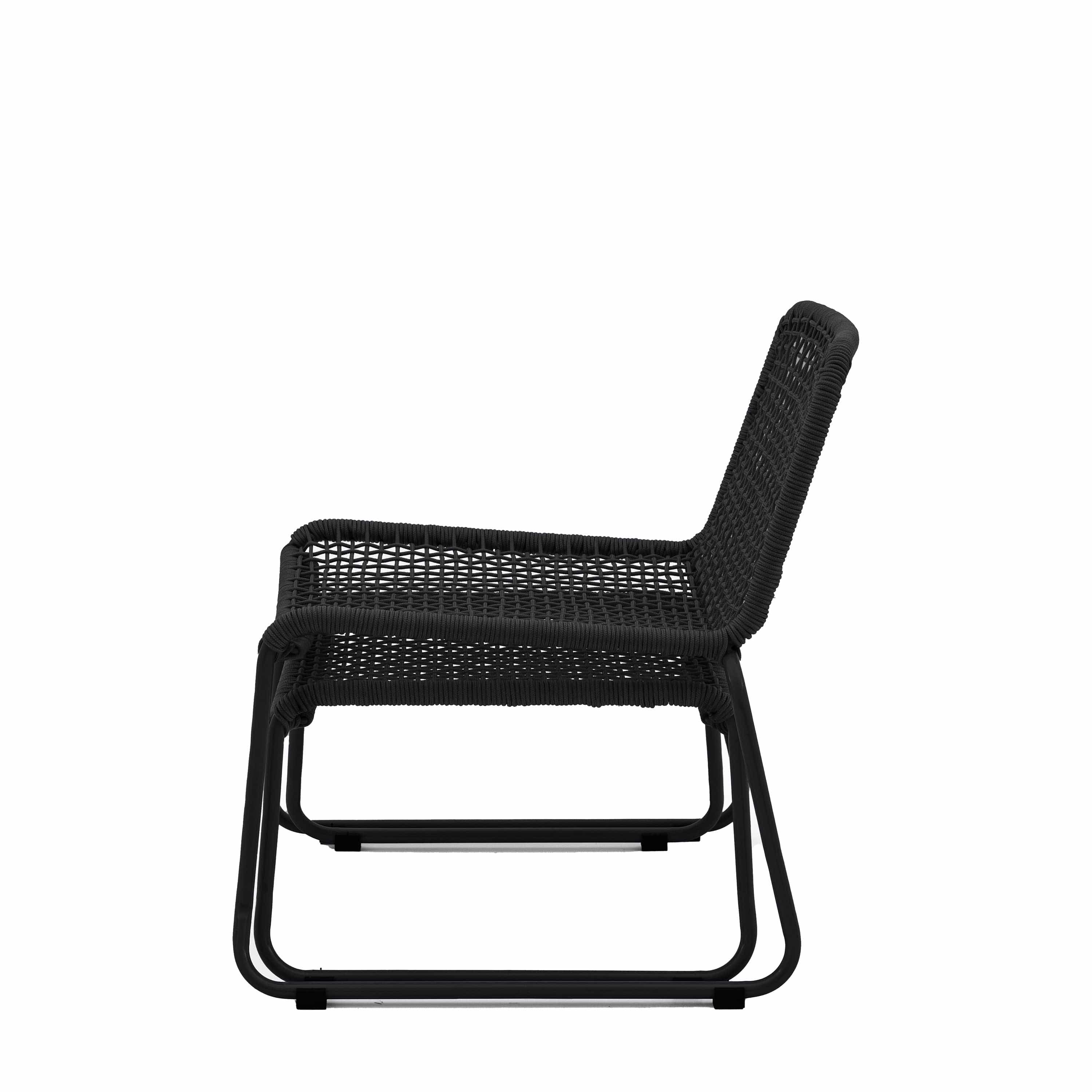 Sassano Lounge Chair with Footstool Black - Image 5