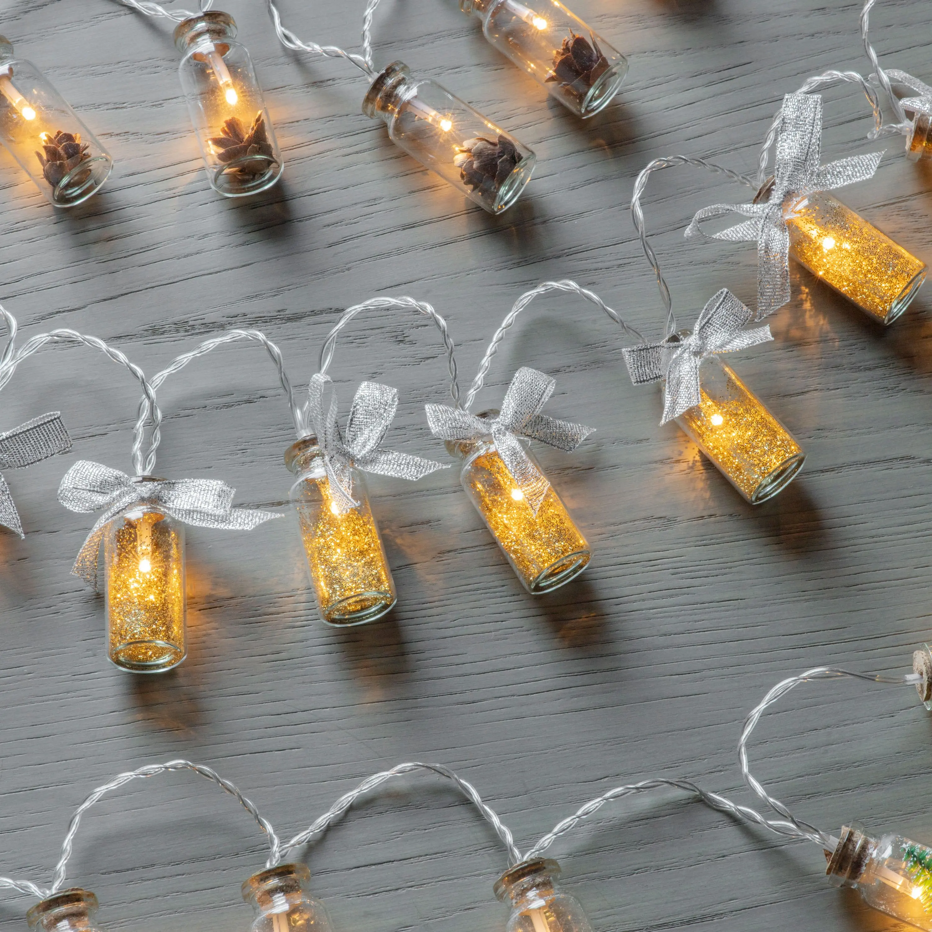 Seco 10 LED String with Gold Glitter in Jars