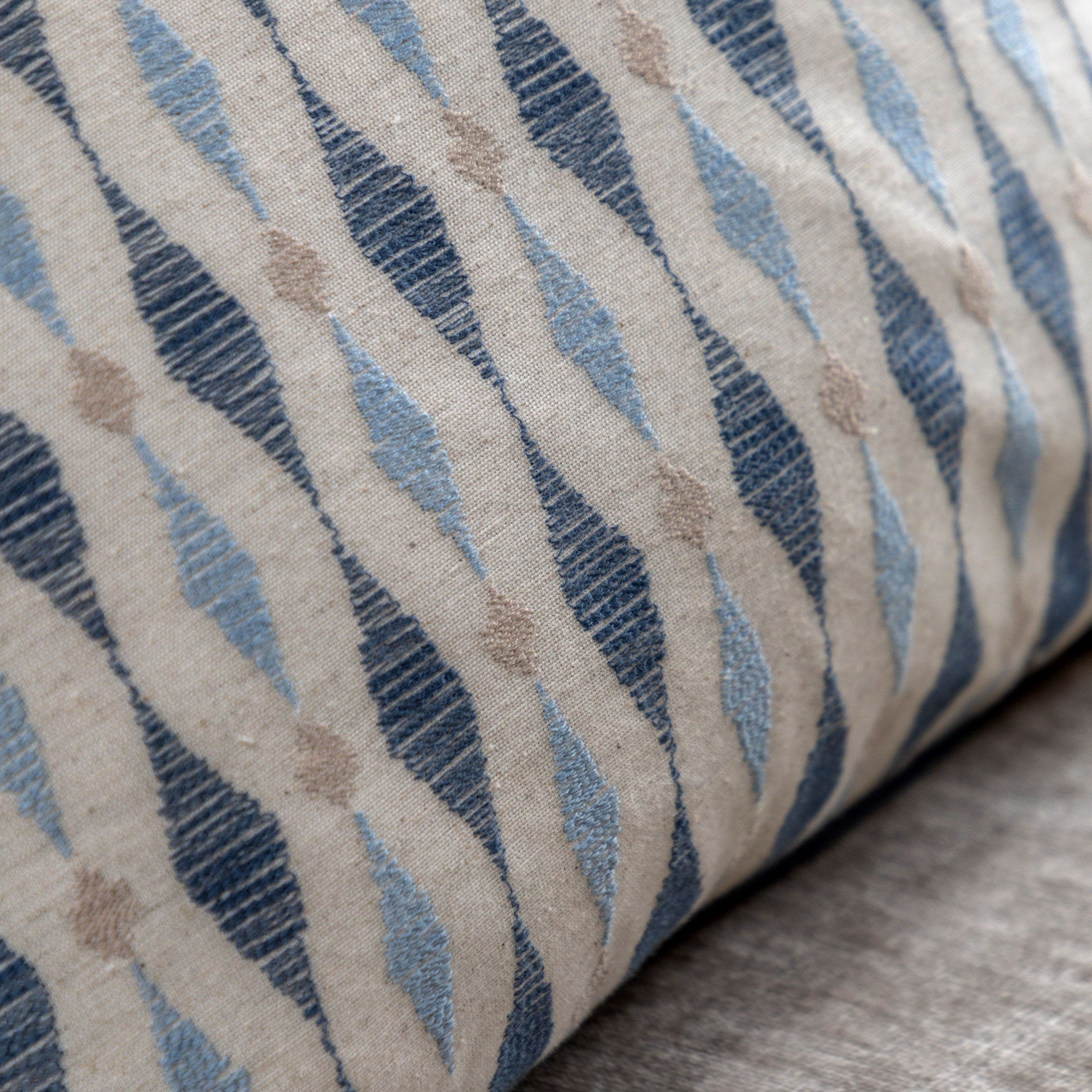 Sierra Ikat Embellished Cushion Ink Blue - Image 4