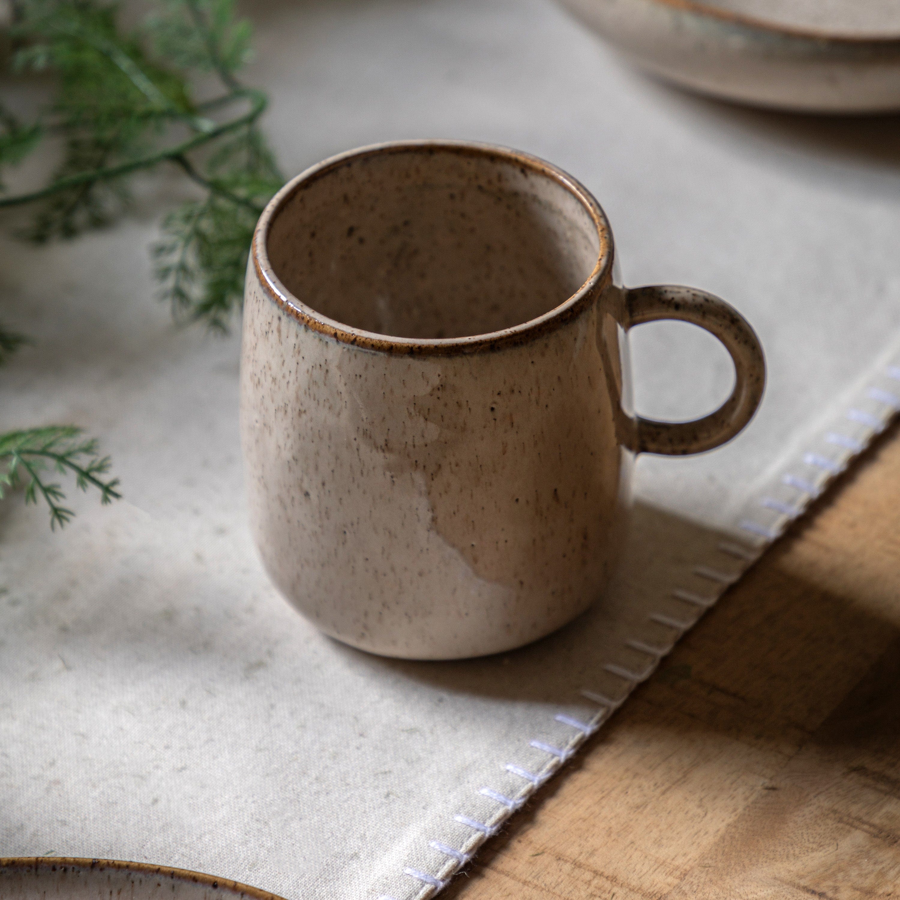Speckle Glaze Mug Oatmeal 4pk
