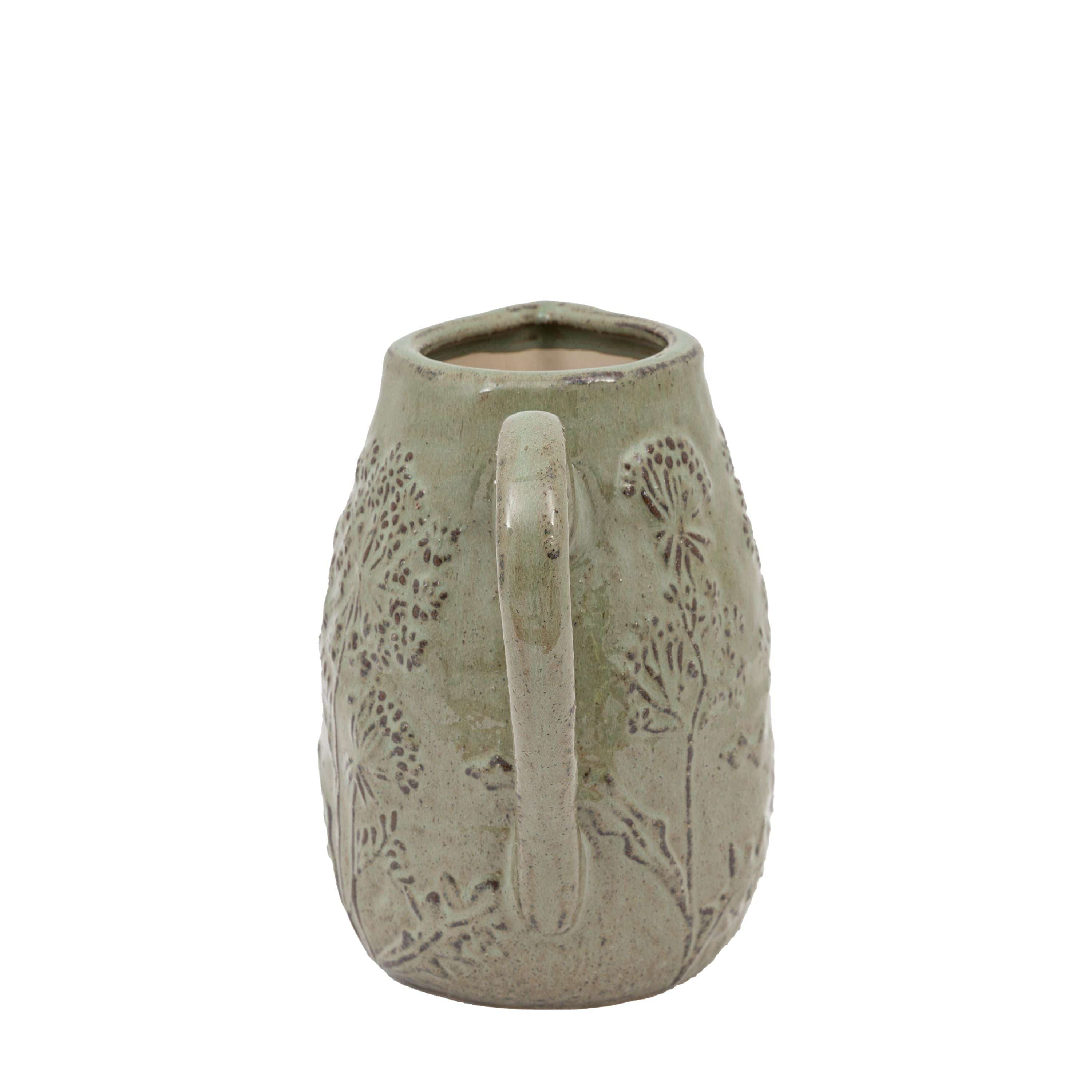 Springs Embossed Ceramic Jug Sage - Image 5
