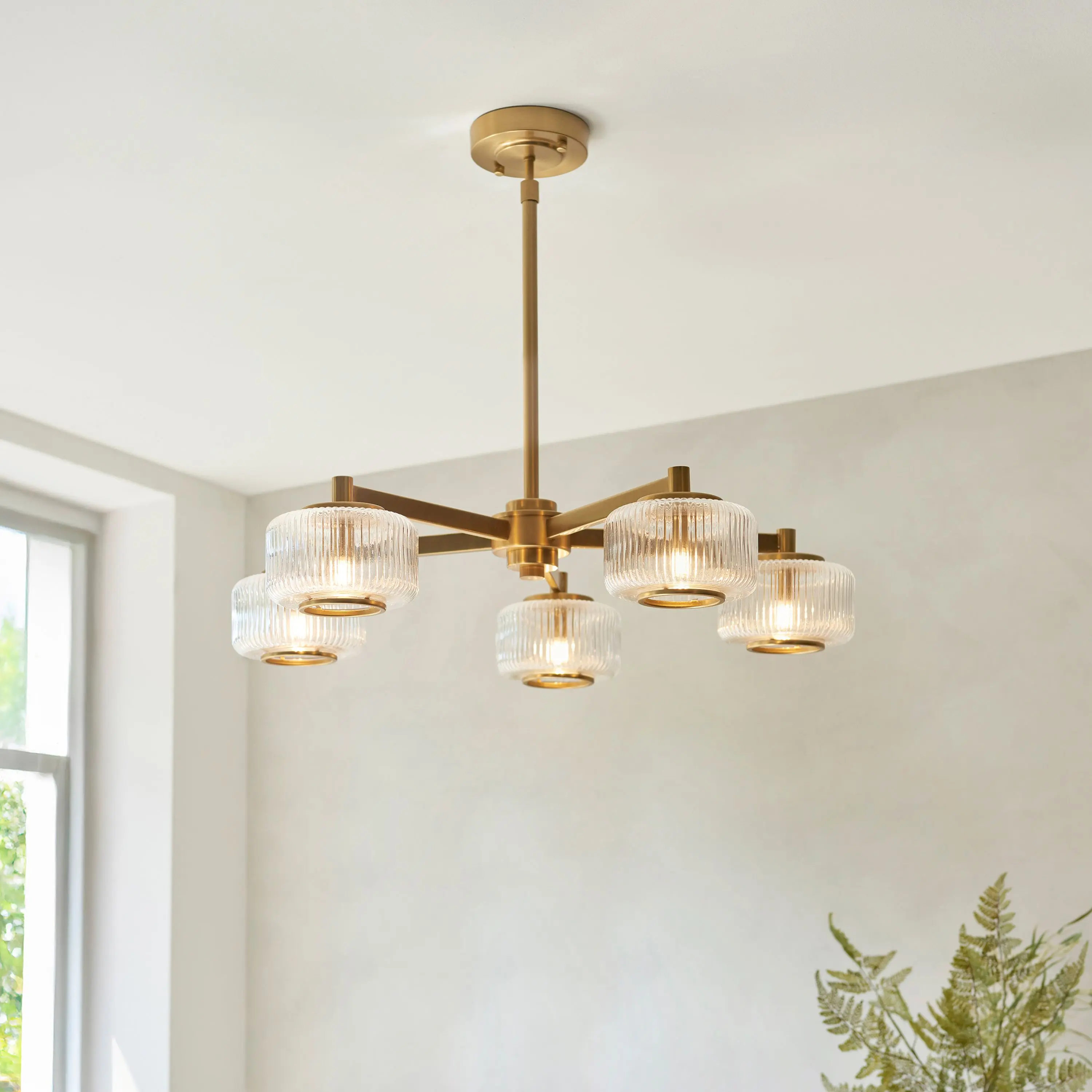 Stamford 5 Pendant Light Brushed Aged Brass - Image 2
