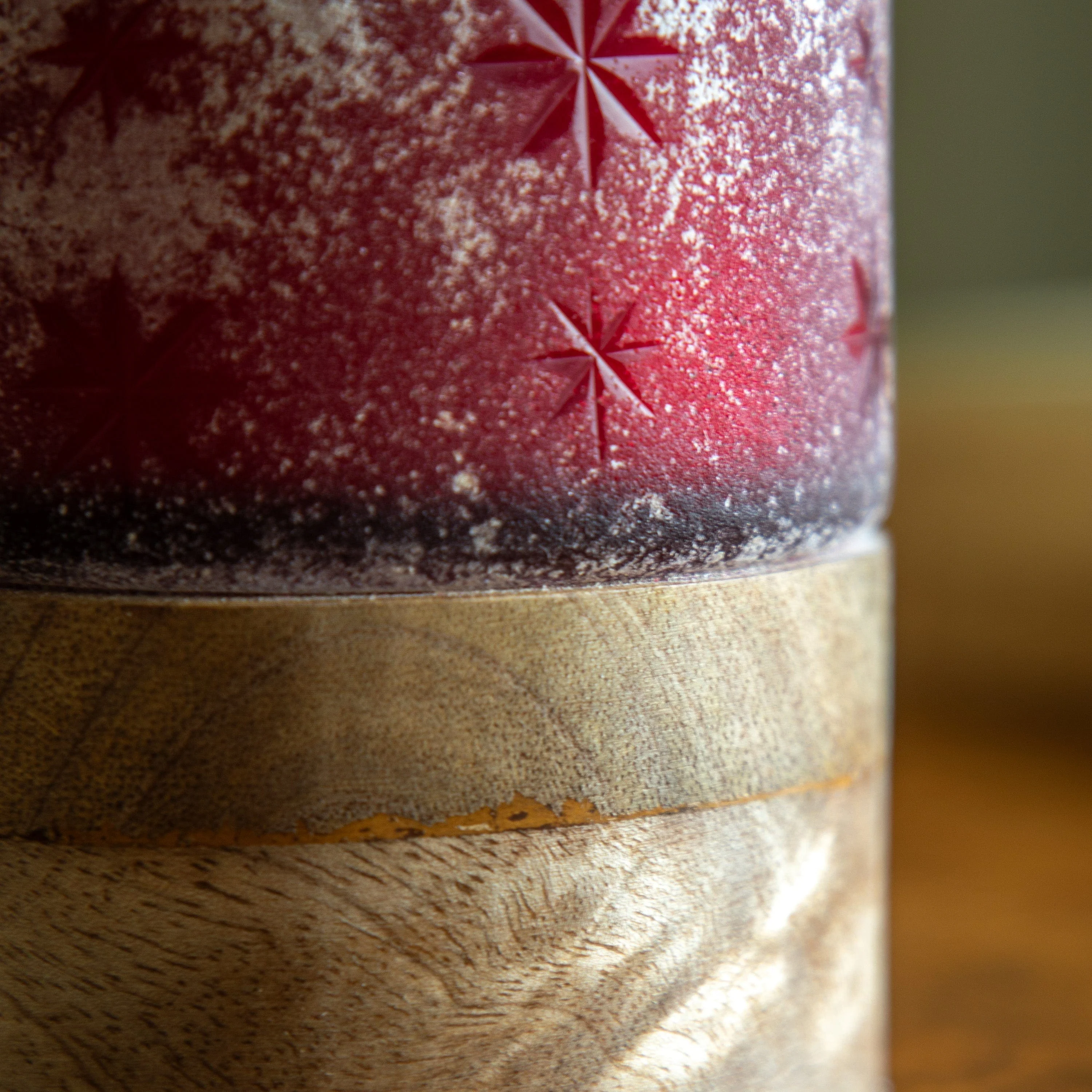 Starry Glass Candle Jar Red - Image 4
