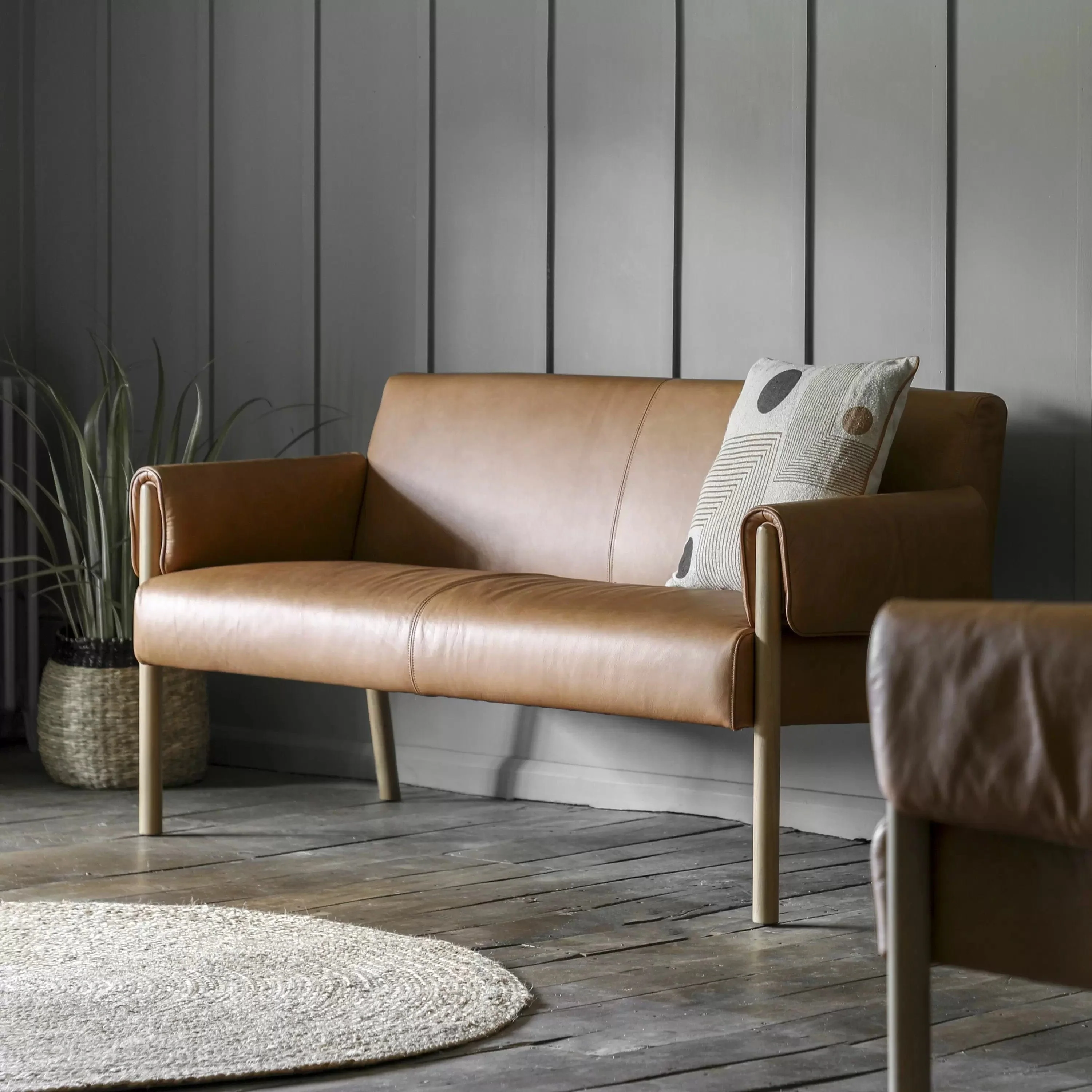 Lindale 2 Seater Sofa Brown Leather