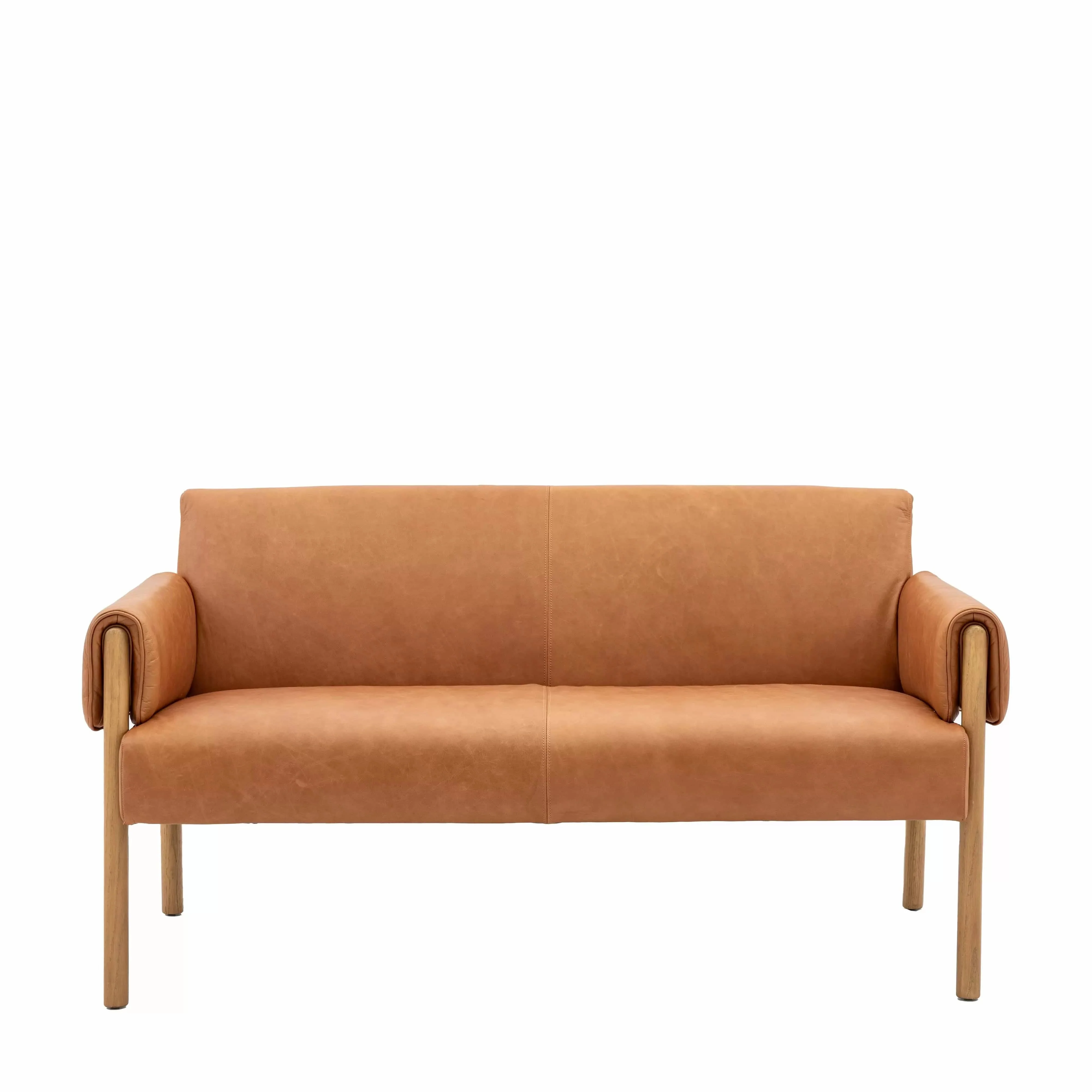 Lindale 2 Seater Sofa Brown Leather - Image 5