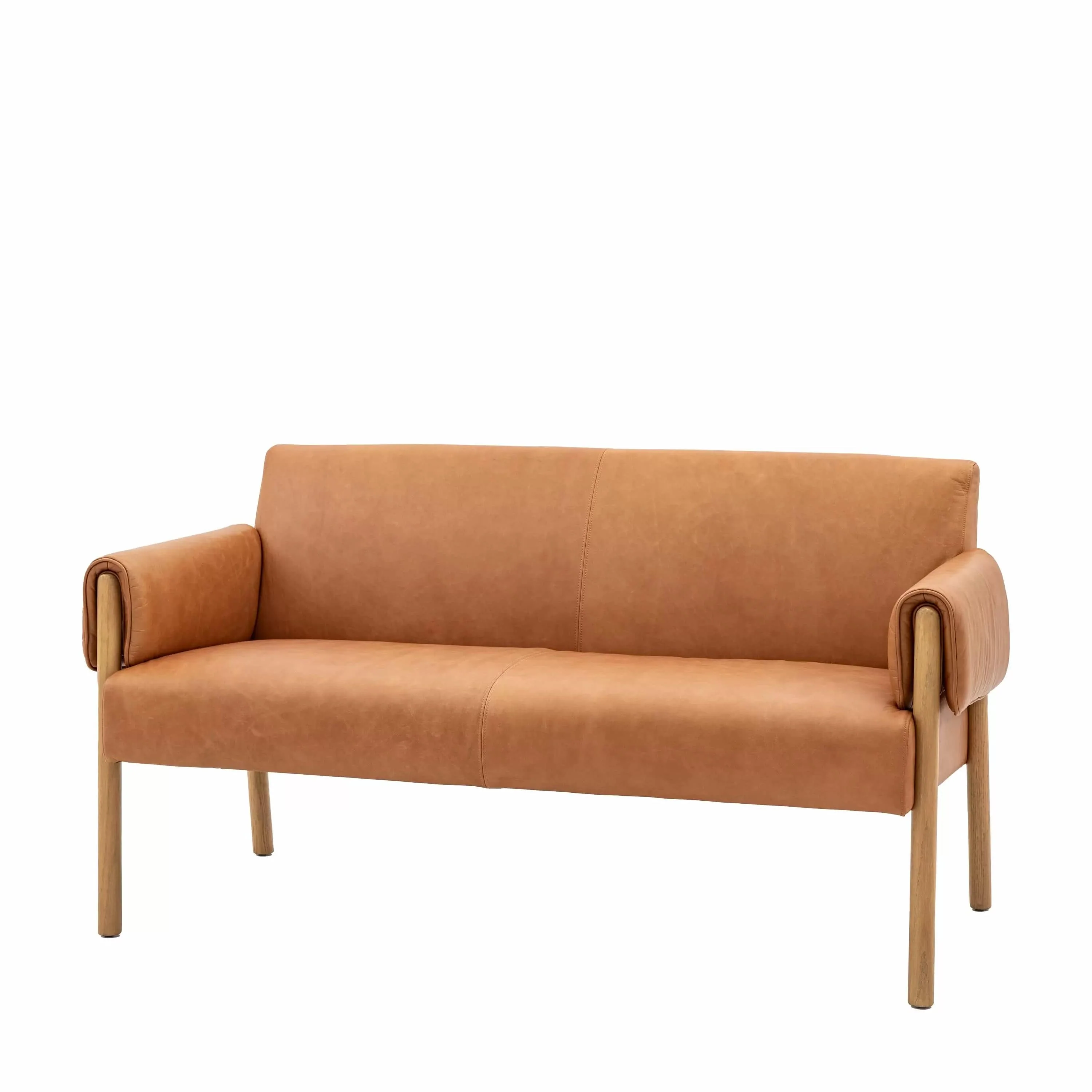 Lindale 2 Seater Sofa Brown Leather - Image 6