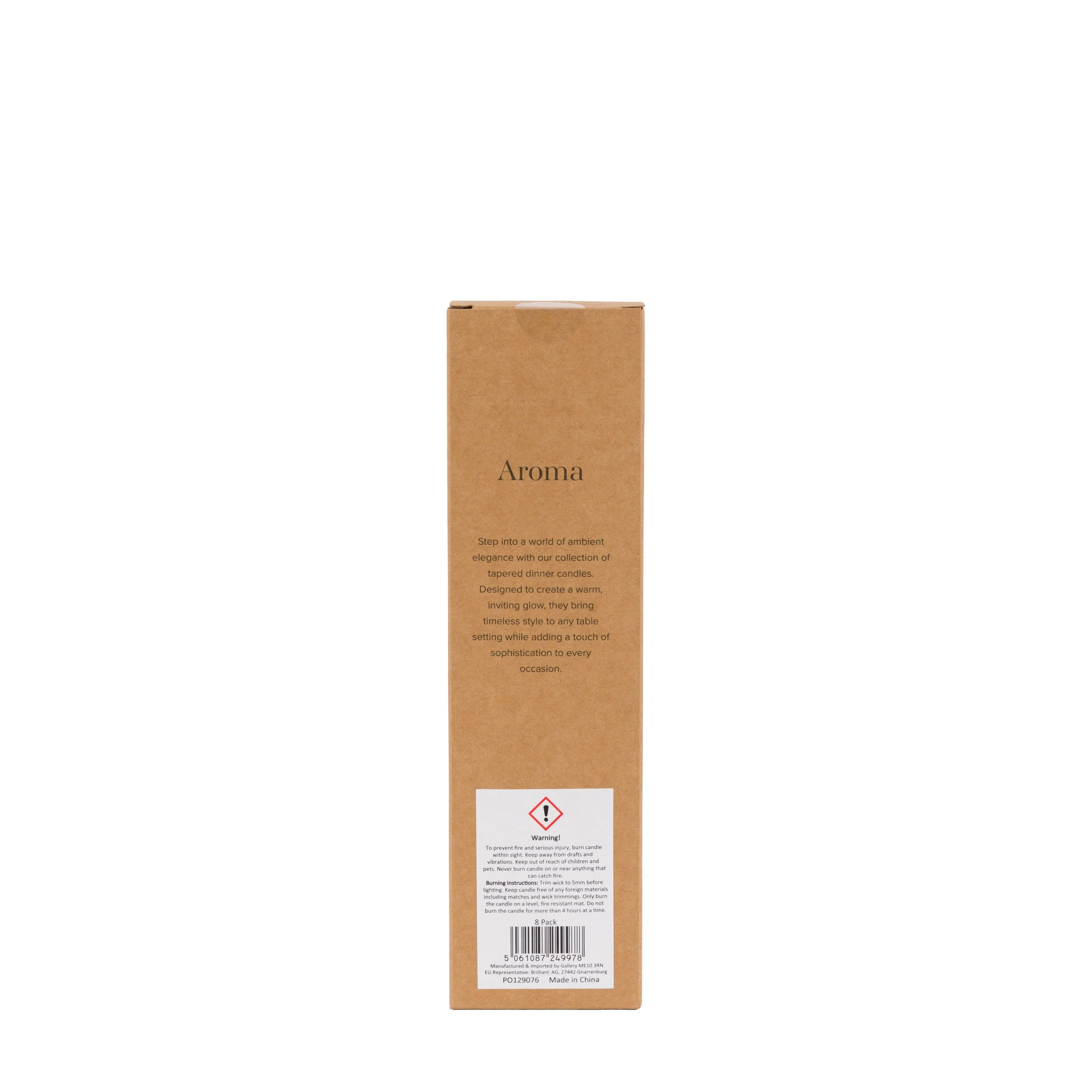 Tapered Dinner Candles Taupe 8pk - Image 2