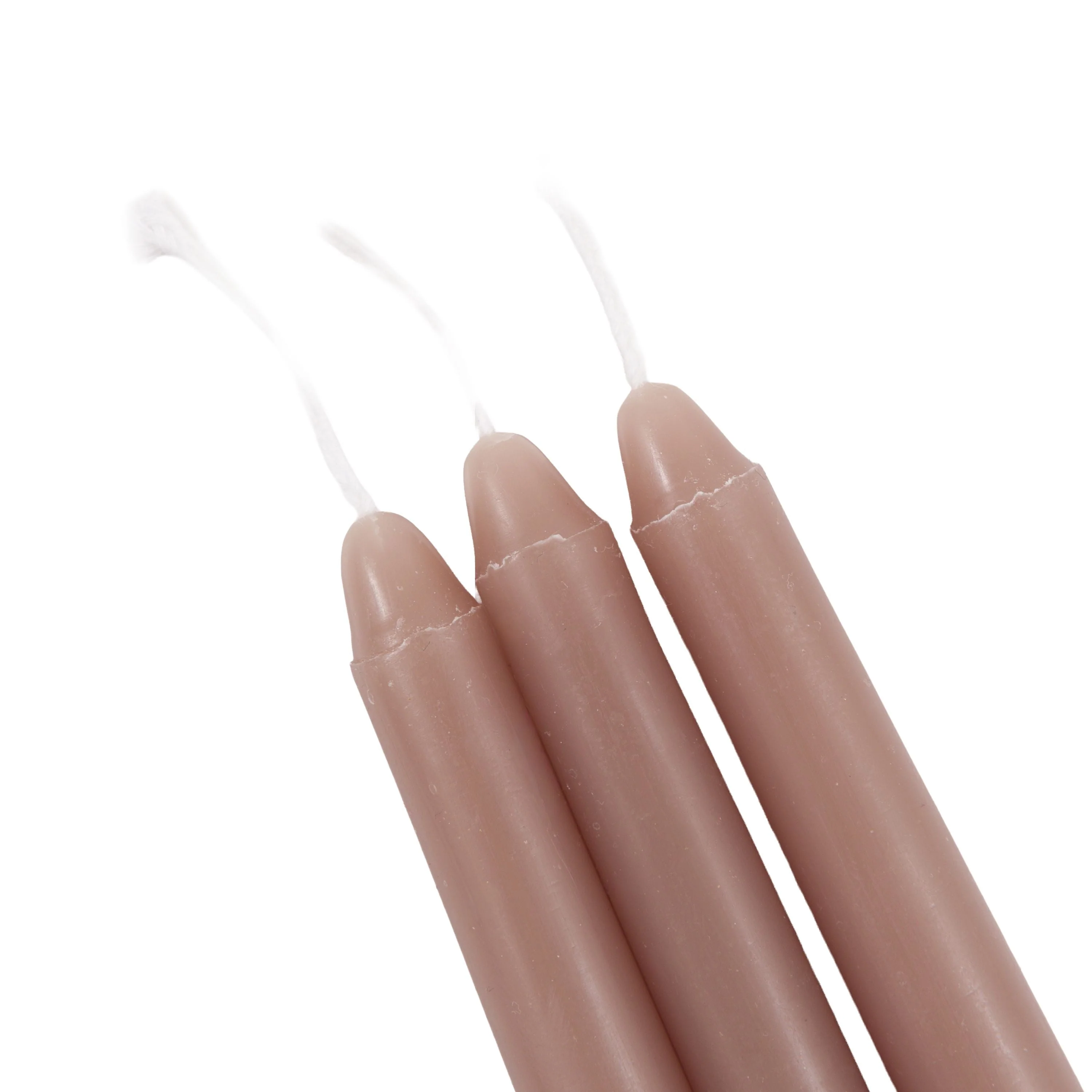 Tapered Dinner Candles Taupe 8pk - Image 9