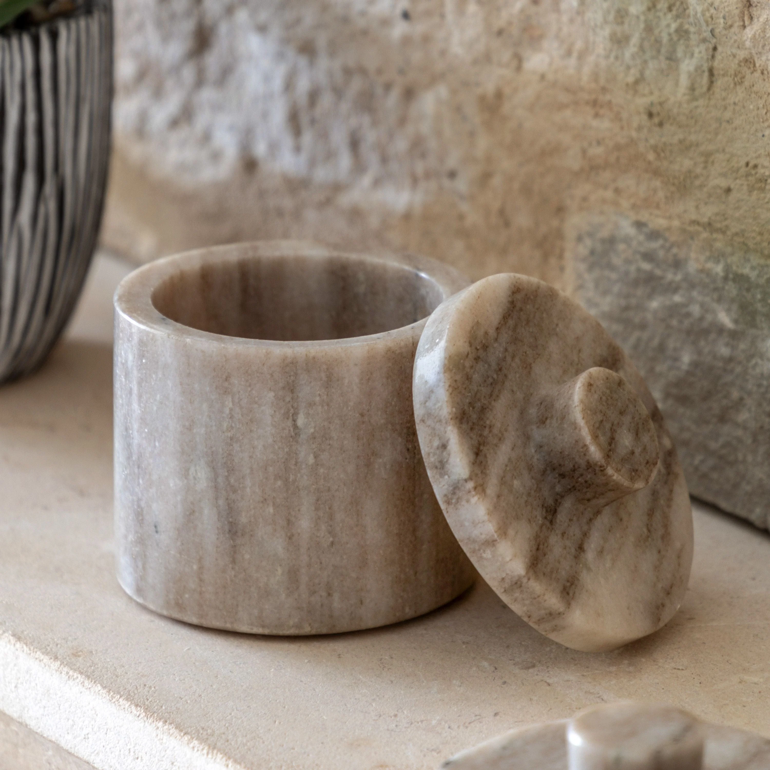 Tarragona Marble Storage Jar Small