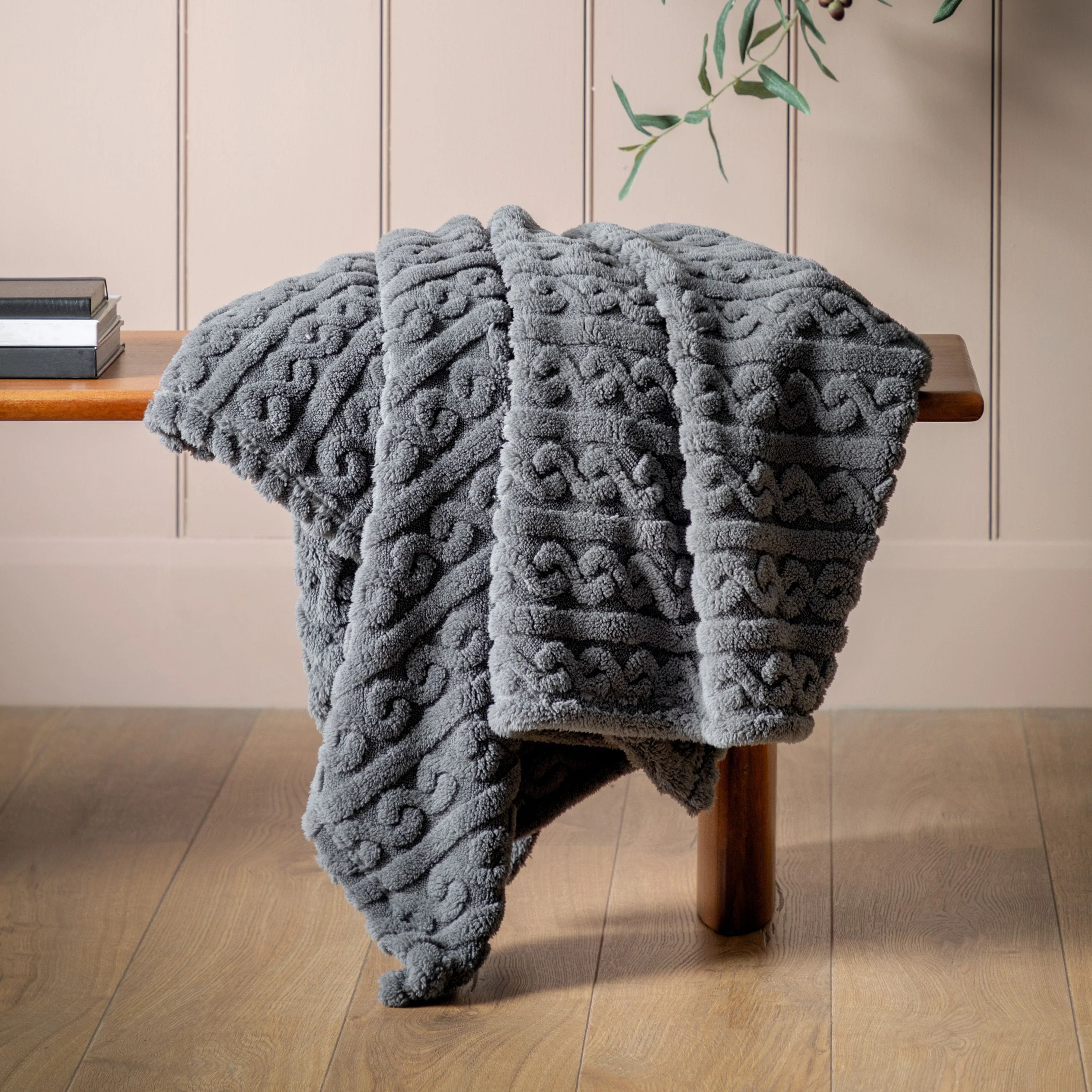 Textures Twist Knit Grey 130x170cm