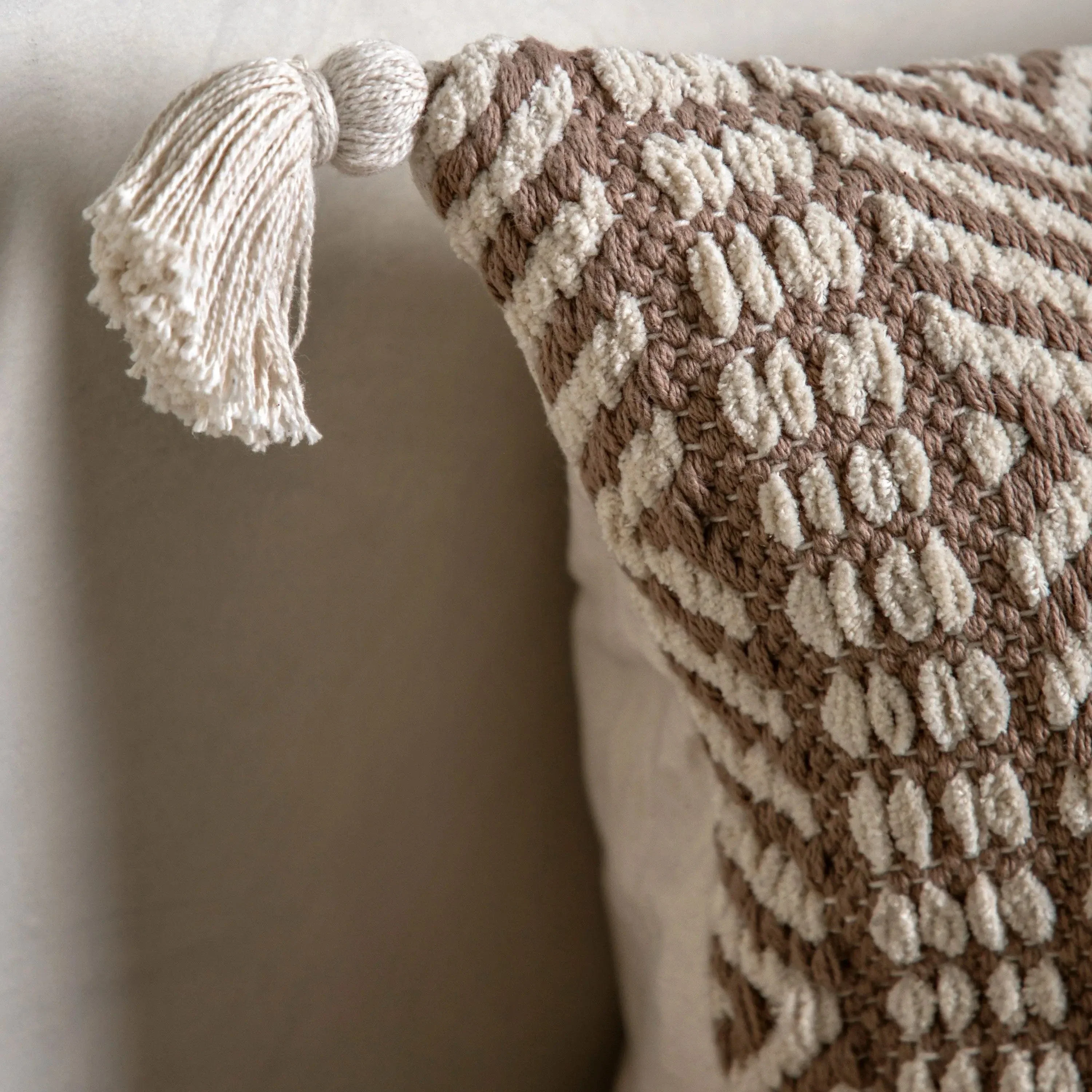 Thea Woven Cushion Cream - Image 3