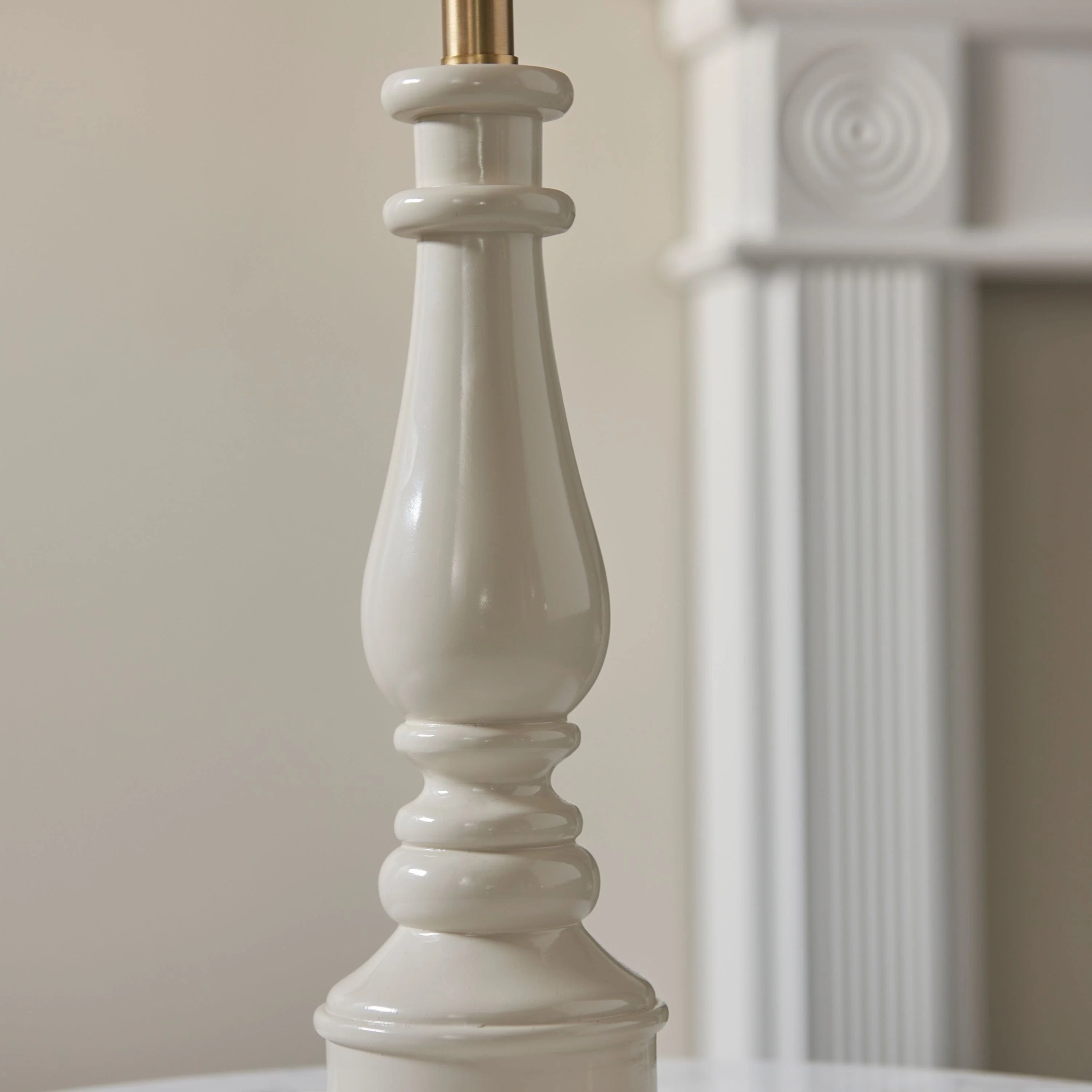 Turtle Table Lamp Base Almond White - Image 4