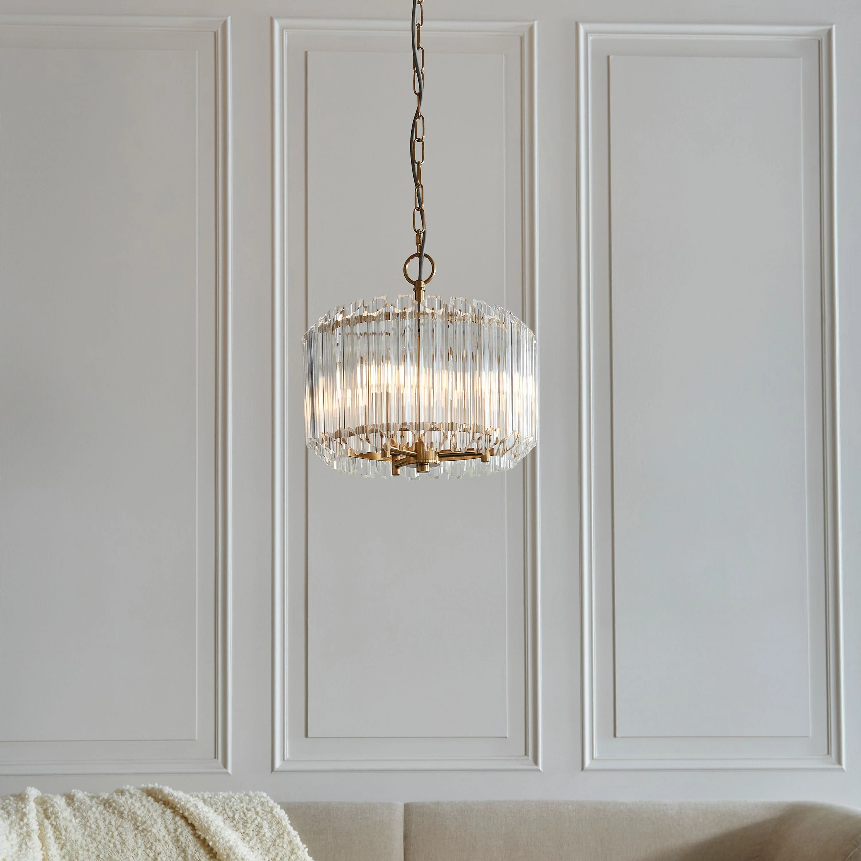 Valentina 3 Pendant Light Brushed Aged Brass - Image 2