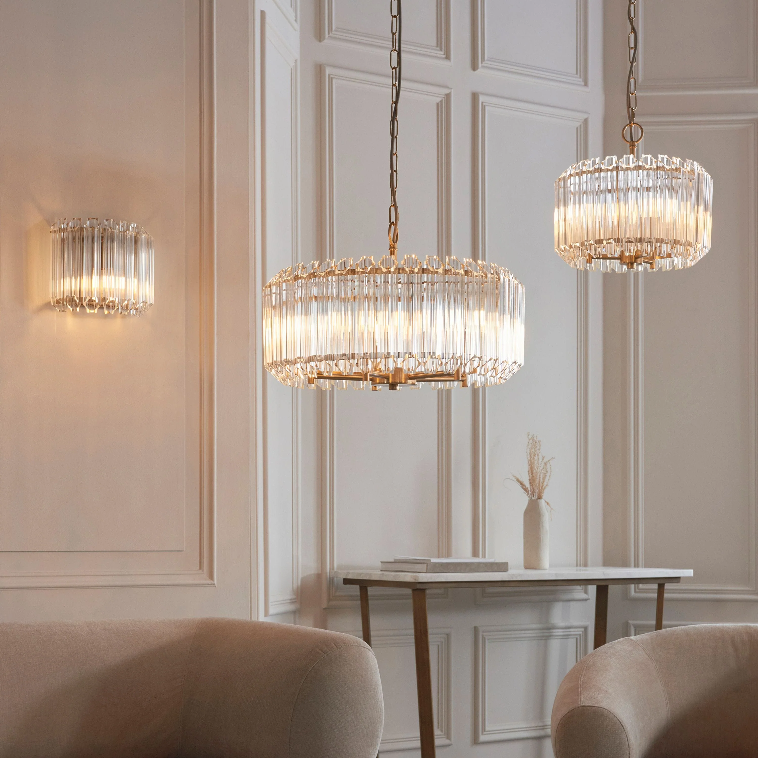 Valentina 3 Pendant Light Brushed Aged Brass - Image 5