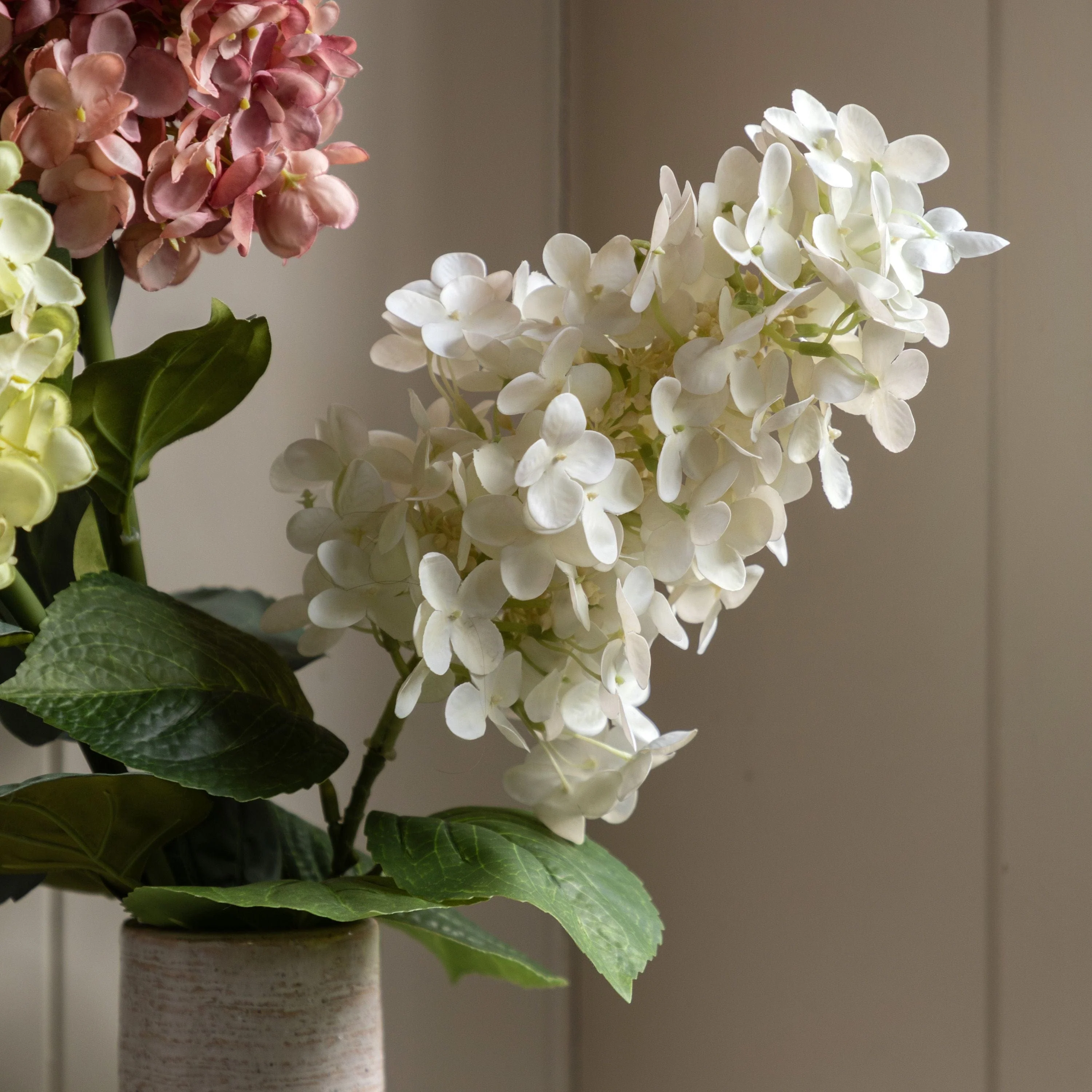 Vintage Cone Hydrangea Floral Stem Ivory 12pk - Image 3