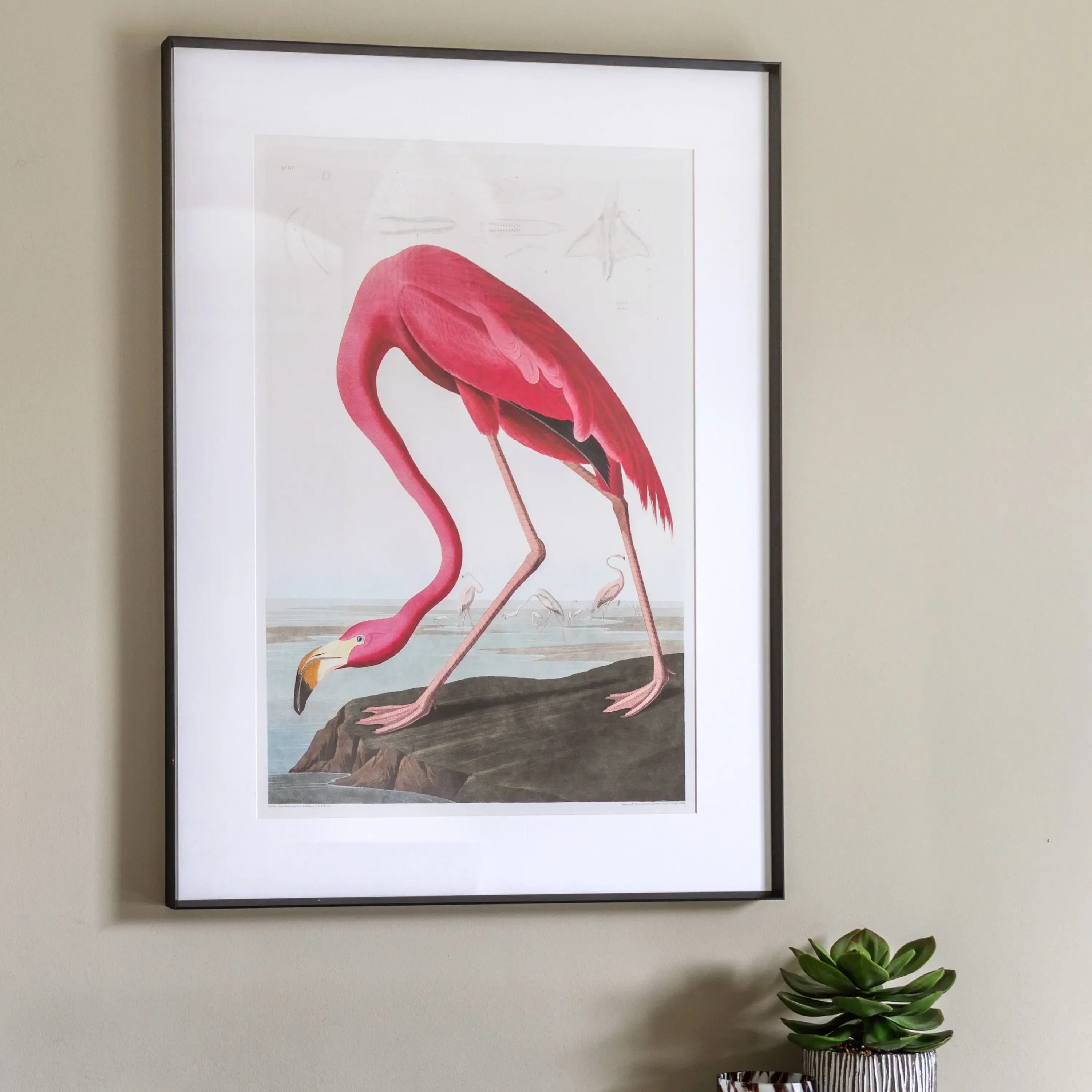 Wading Flamingo Framed Art - Image 2