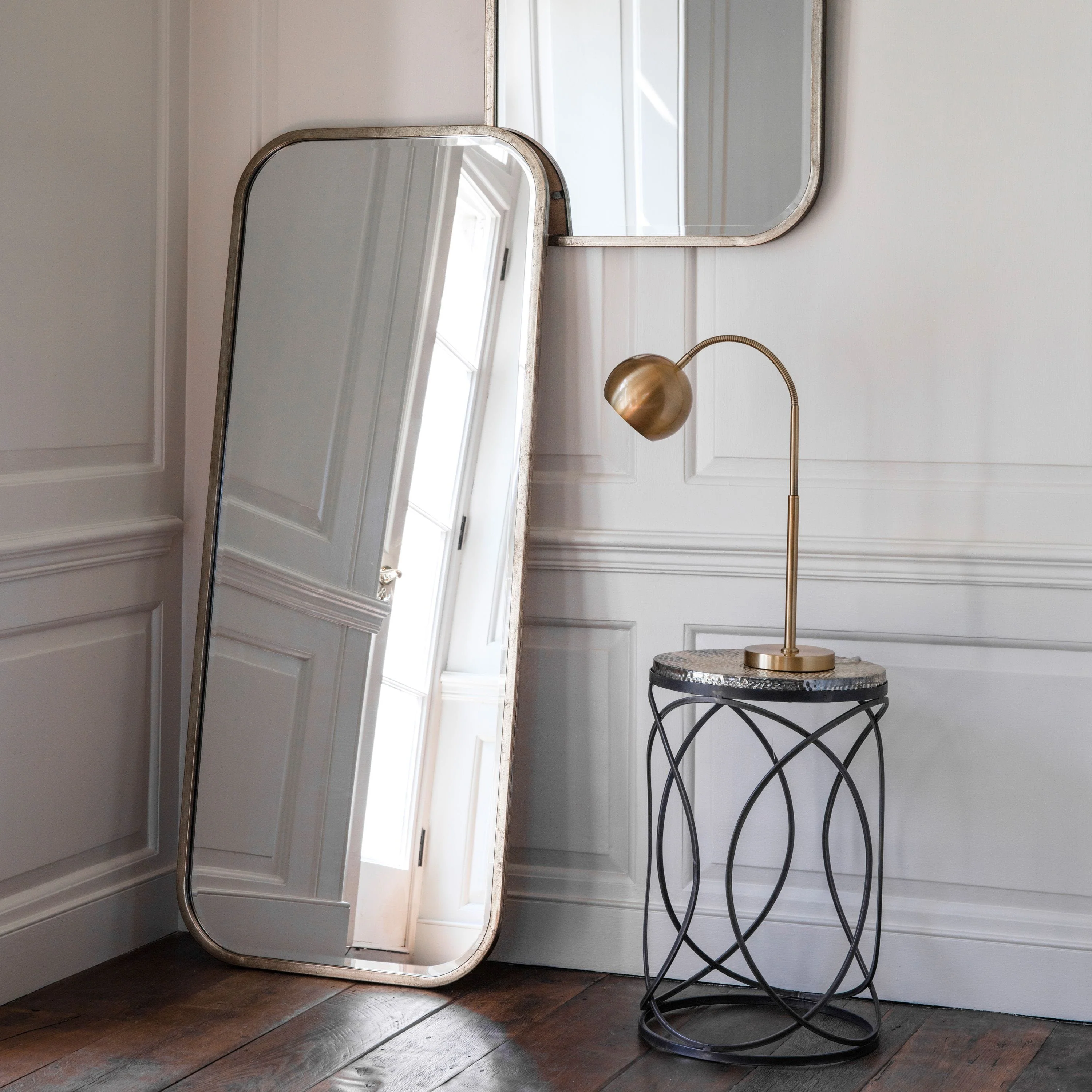Logan Leaner Mirror Distressed Champagne - Image 5