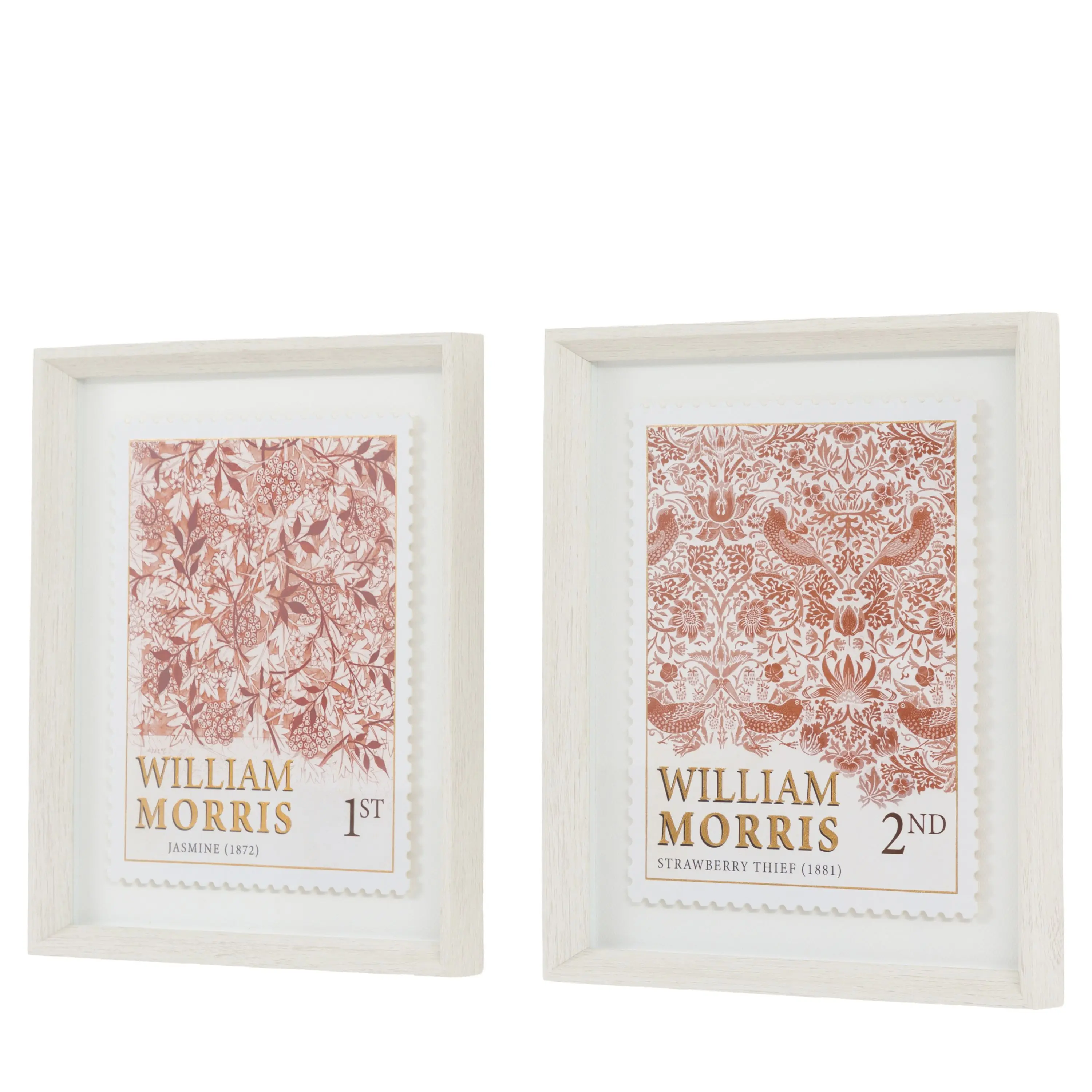 William Morris Stamp Red Framed Art Set of 2 - Image 5