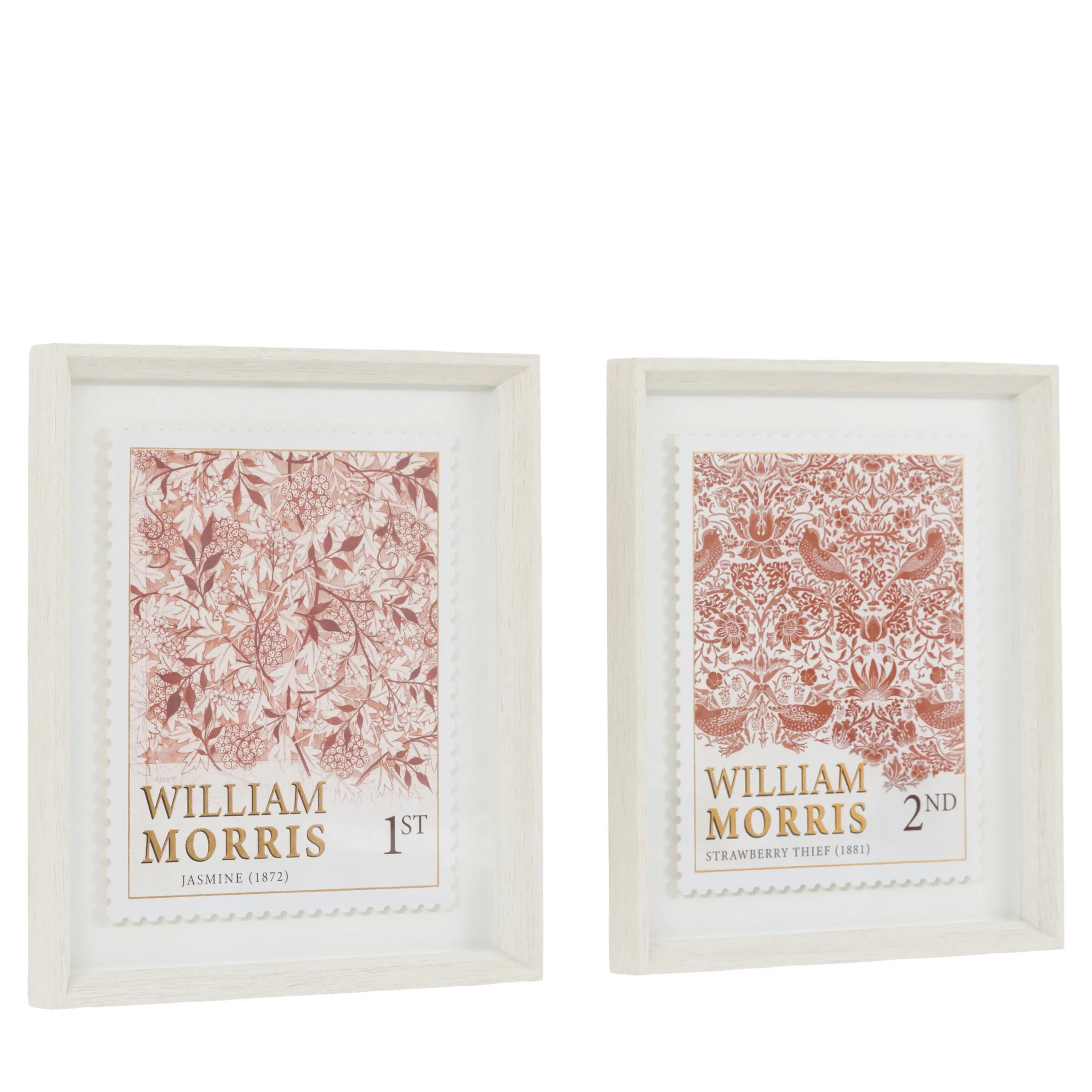 William Morris Stamp Red Framed Art Set of 2 - Image 6