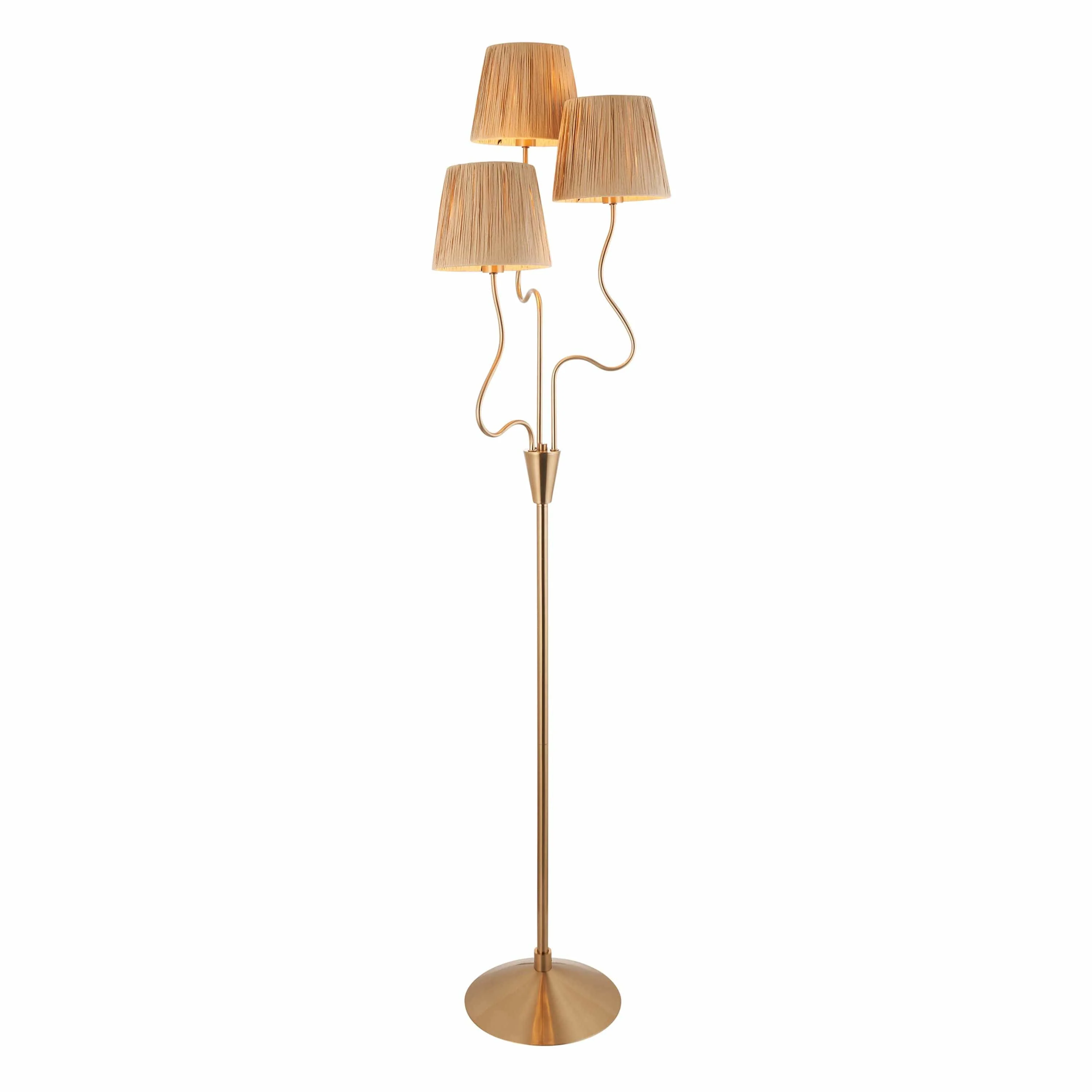 Wrigley 3 Floor Lamp Brushed Aged Brass - Image 4