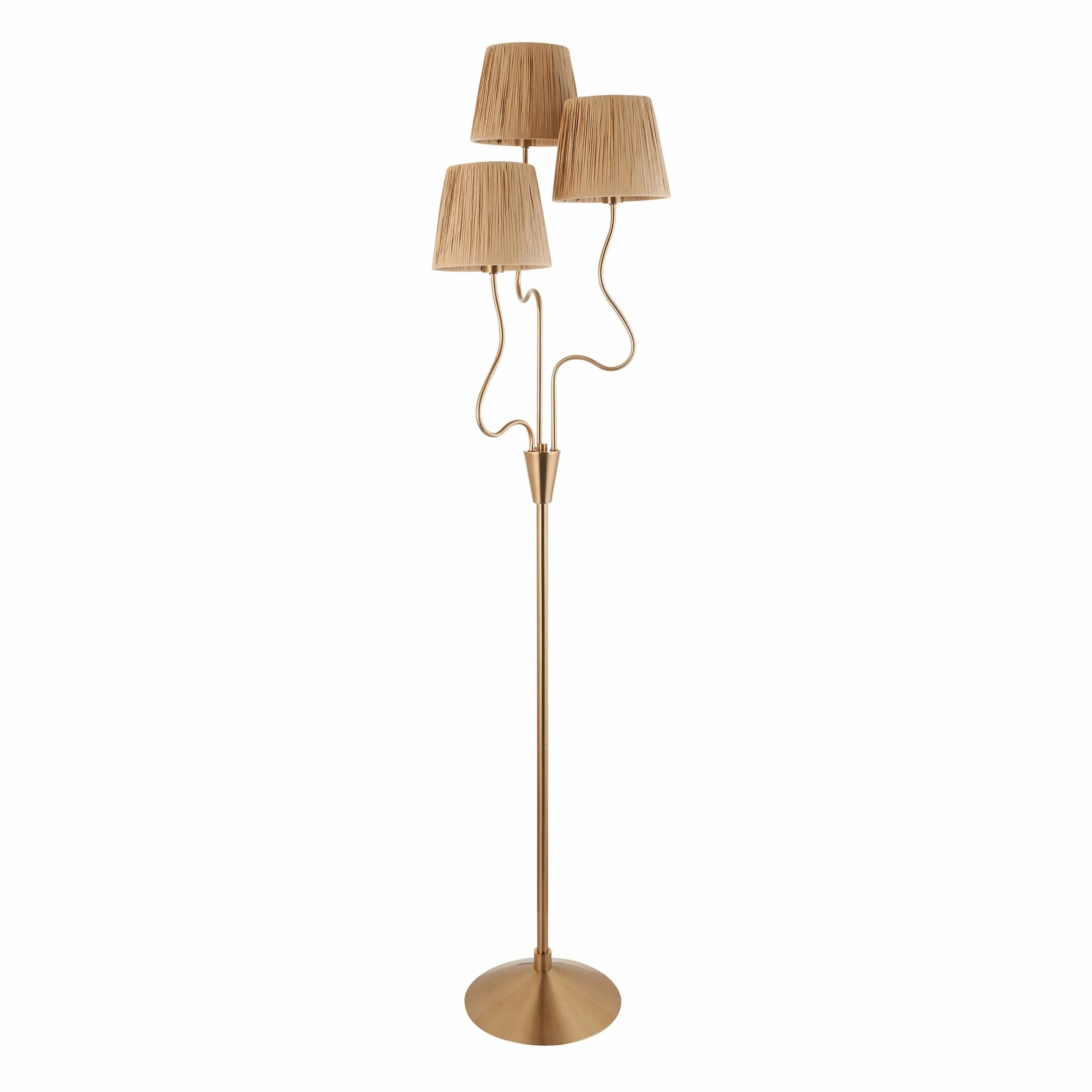 Wrigley 3 Floor Lamp Brushed Aged Brass - Image 8