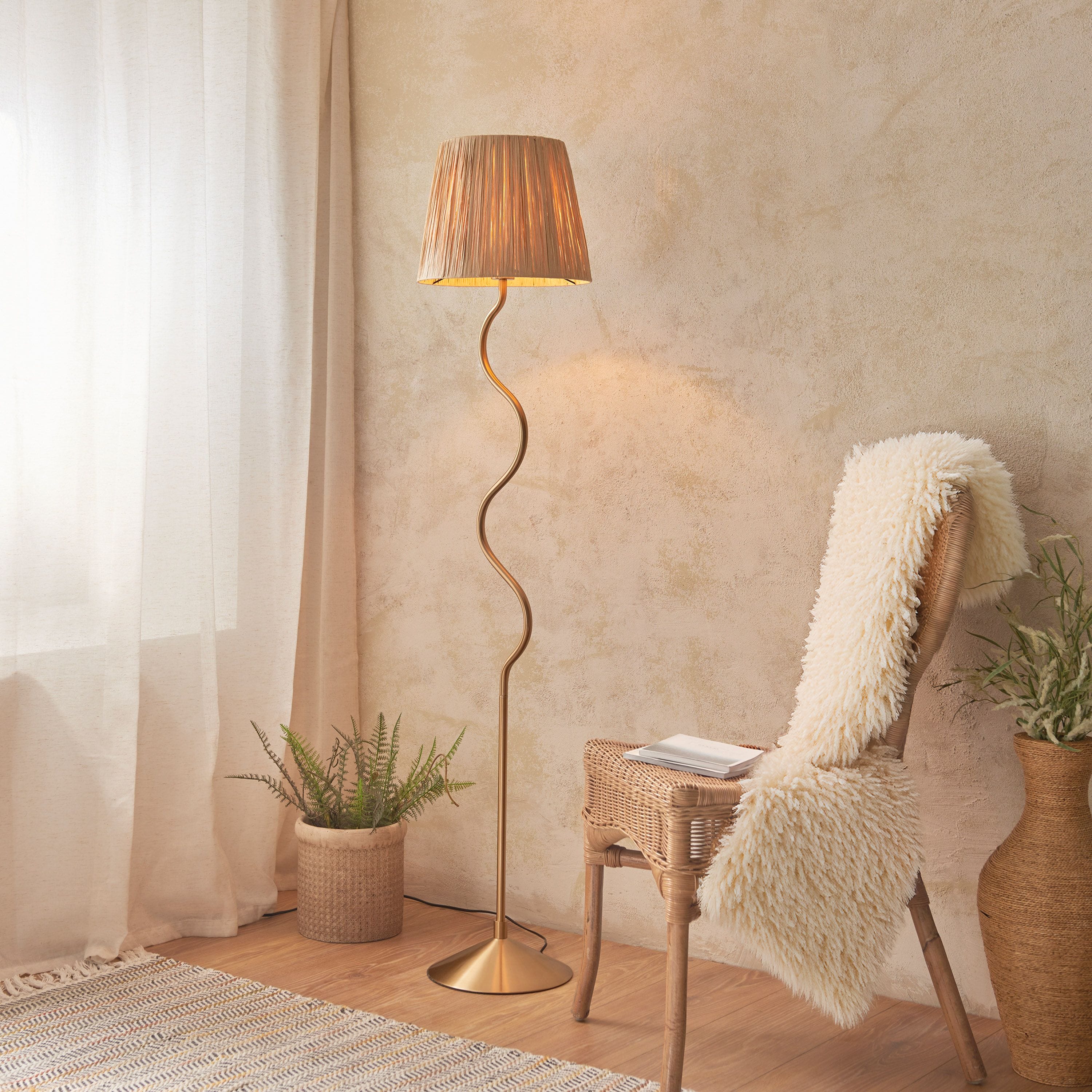Wrigley 1 Floor Lamp Brushed Aged Brass