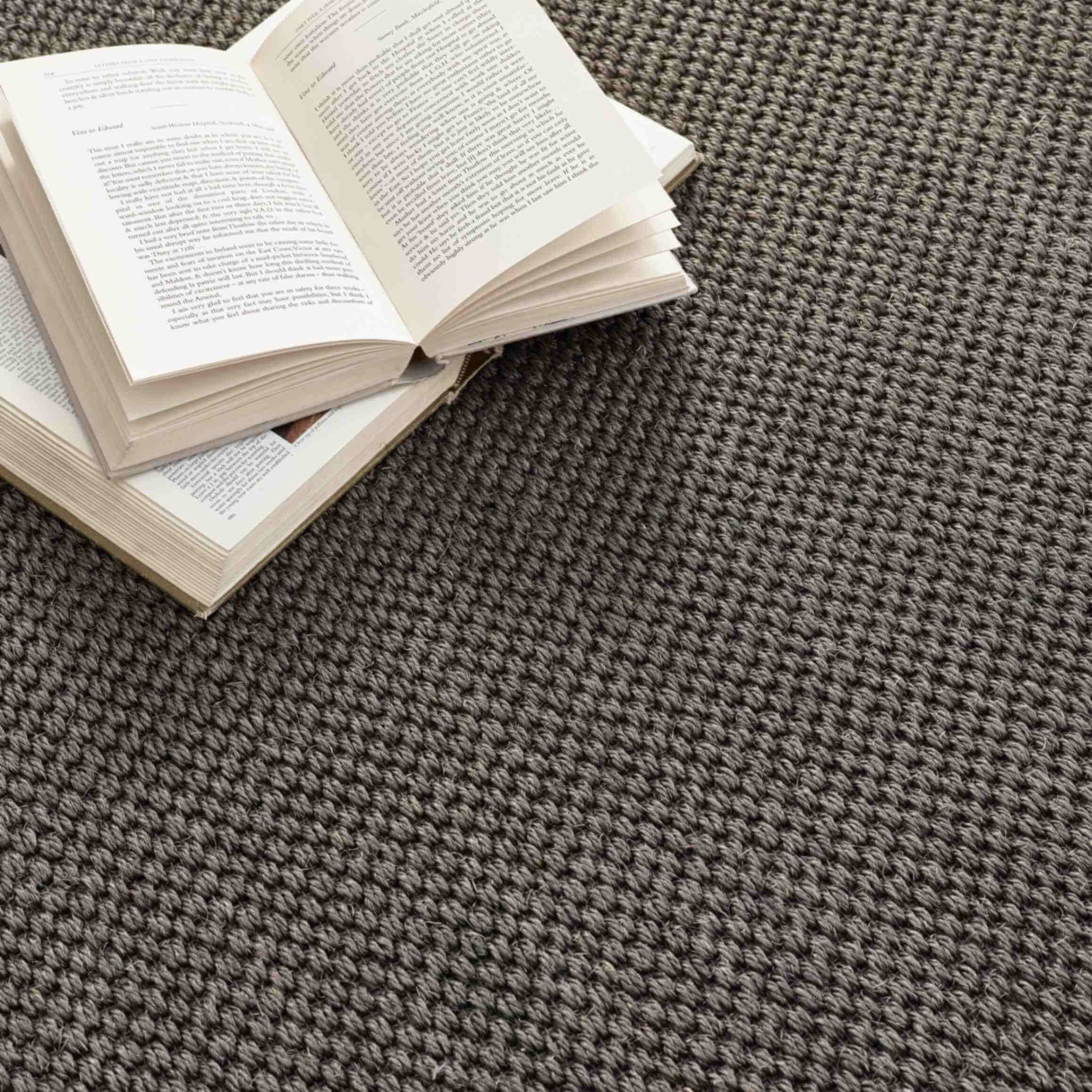 Bordered Dark Grey Non-Slip Sisal Rug - Image 2