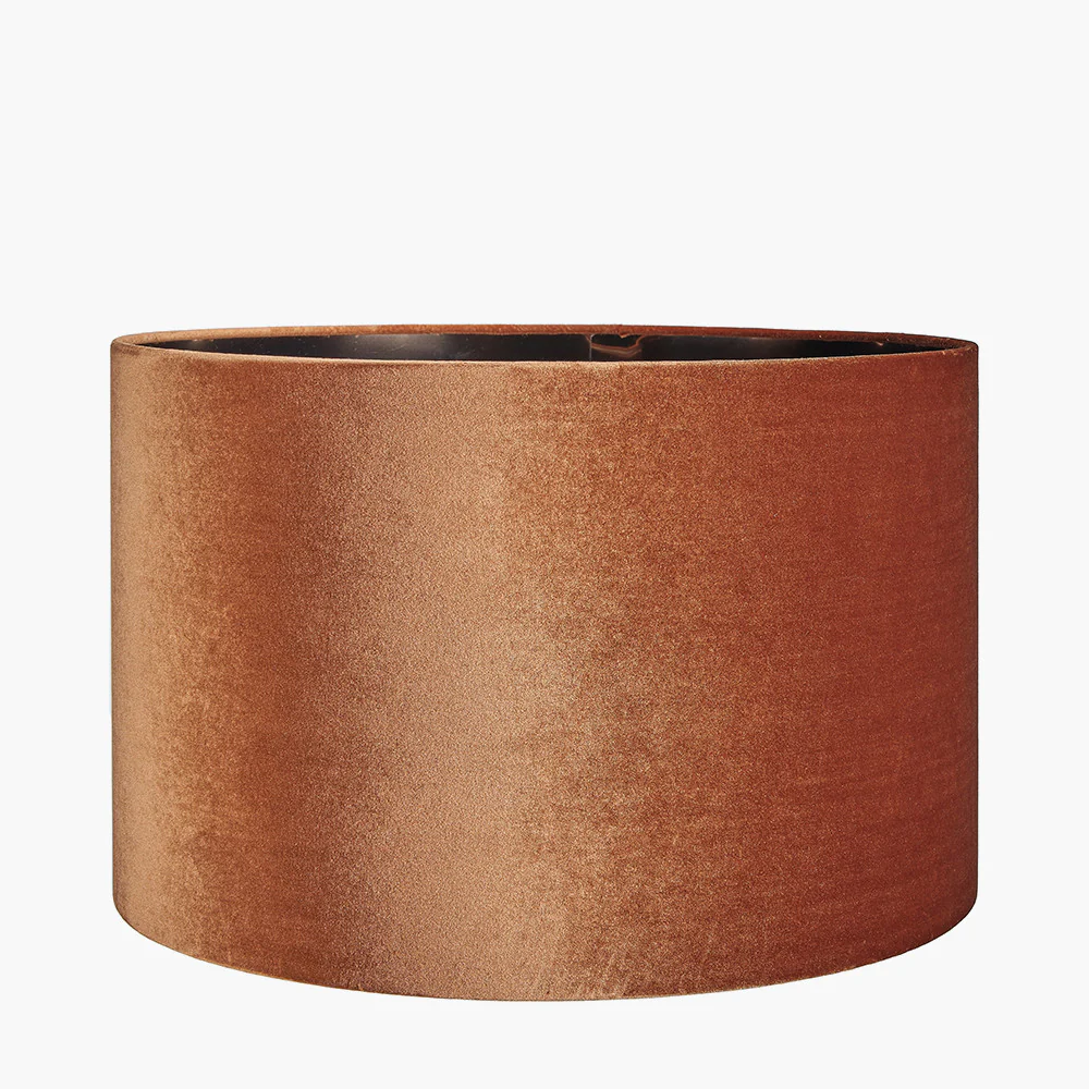 Bow 45cm Tobacco Velvet Cylinder Shade | OUTLET