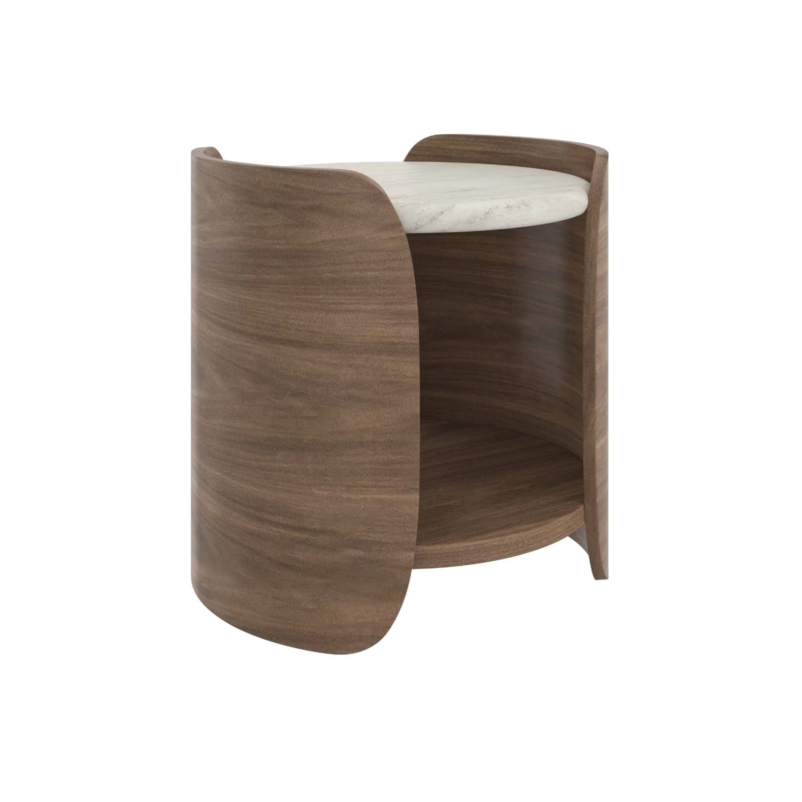 Fleur Side Table With Wood Shelf