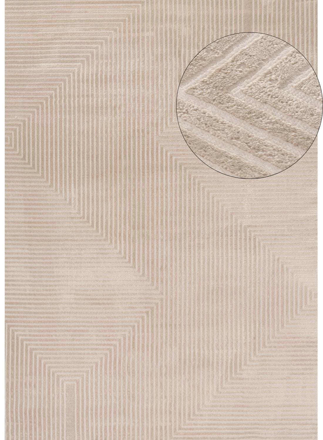 Carmel Beige-Cream Geometric Rug | 6050