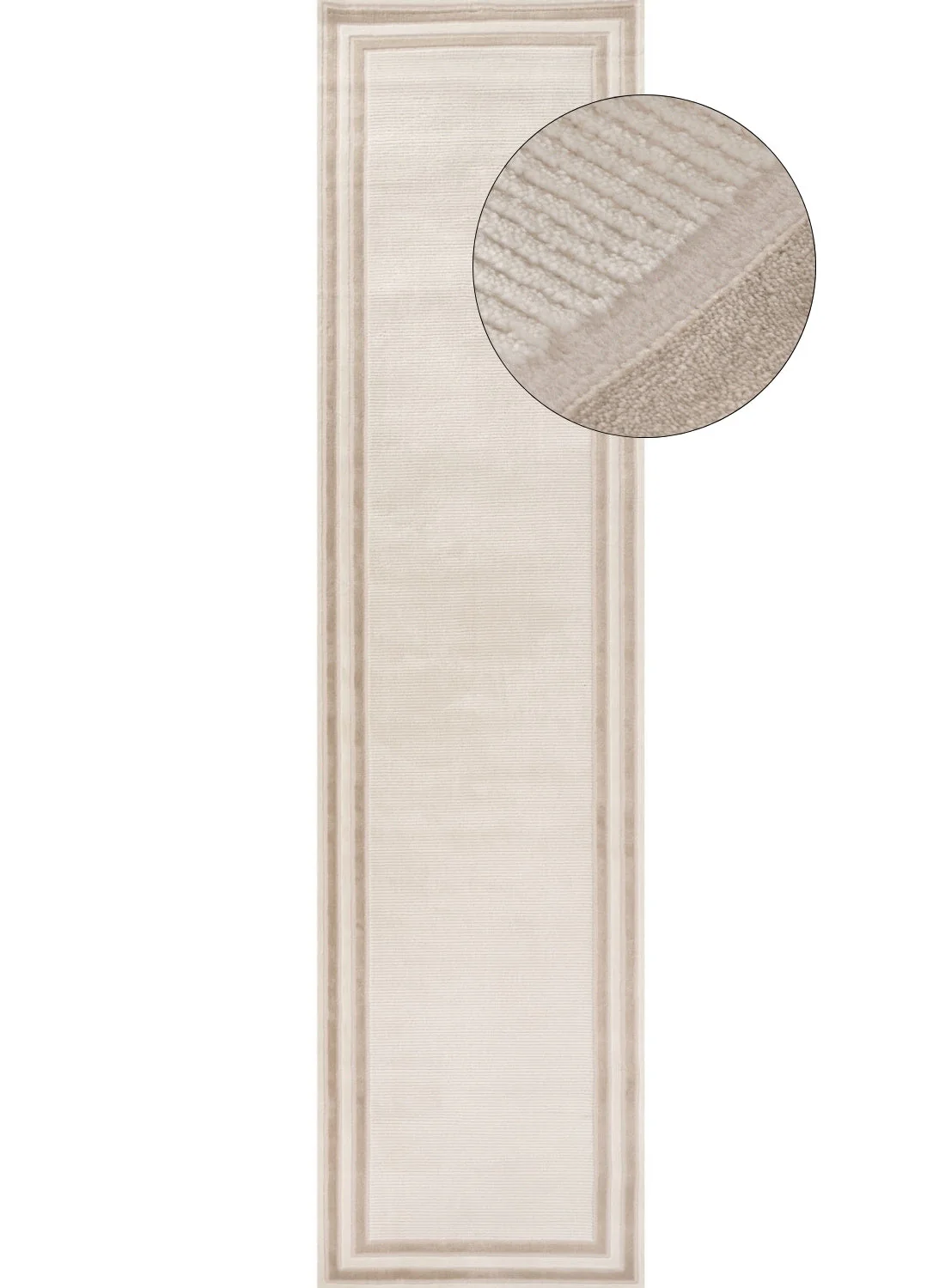 Carmel Cream-Beige Bordered Rug | 6060 - Image 11