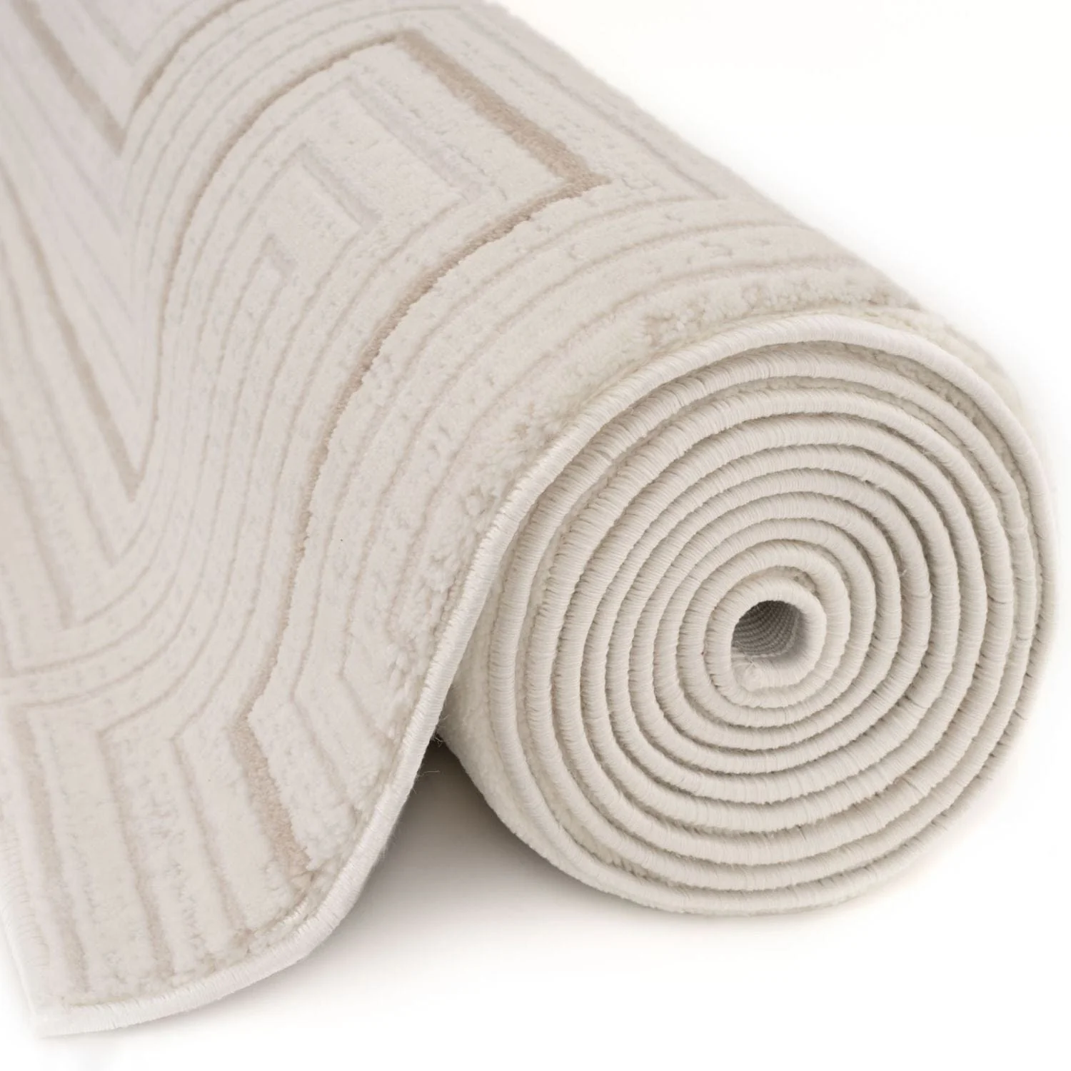 Carmel Cream-Beige Geometric Rug | 6040 - Image 5