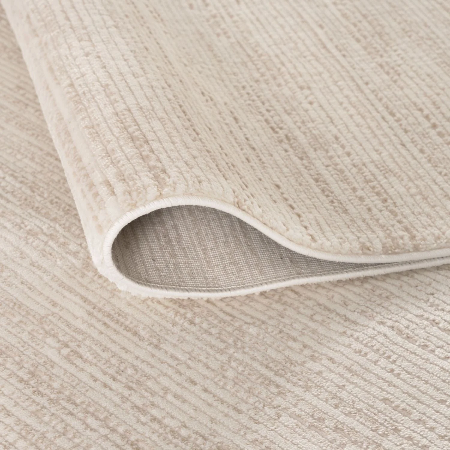Carmel Cream-Beige Striped Rug | 6010 - Image 4