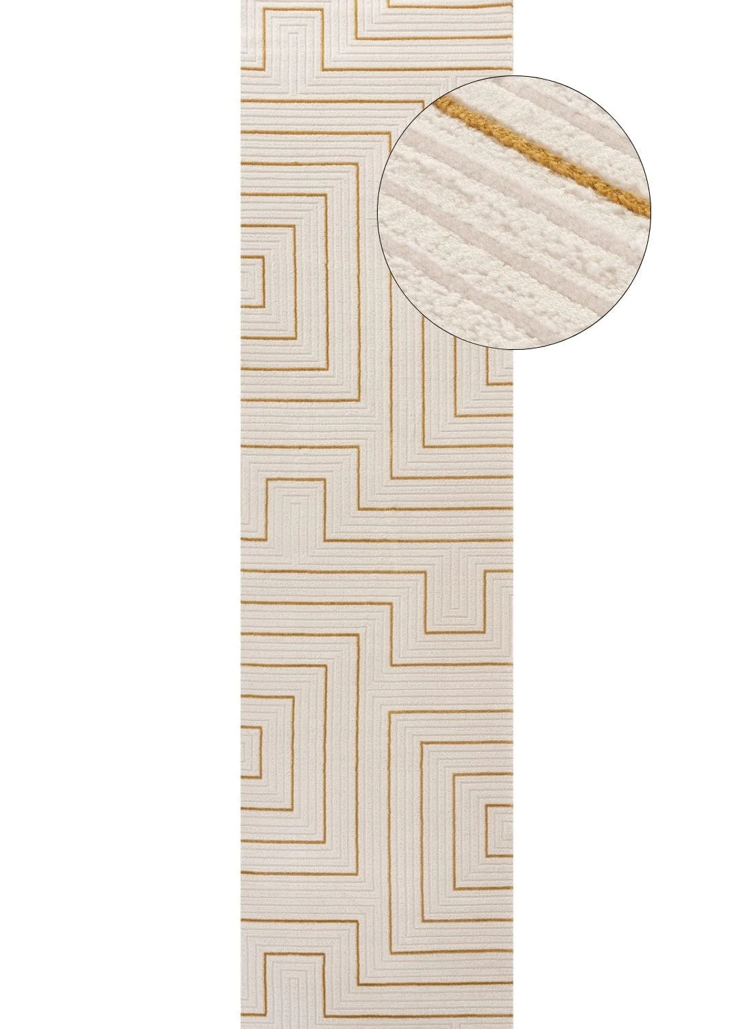 Carmel Cream-Gold Geometric Rug | 6040 - Image 10