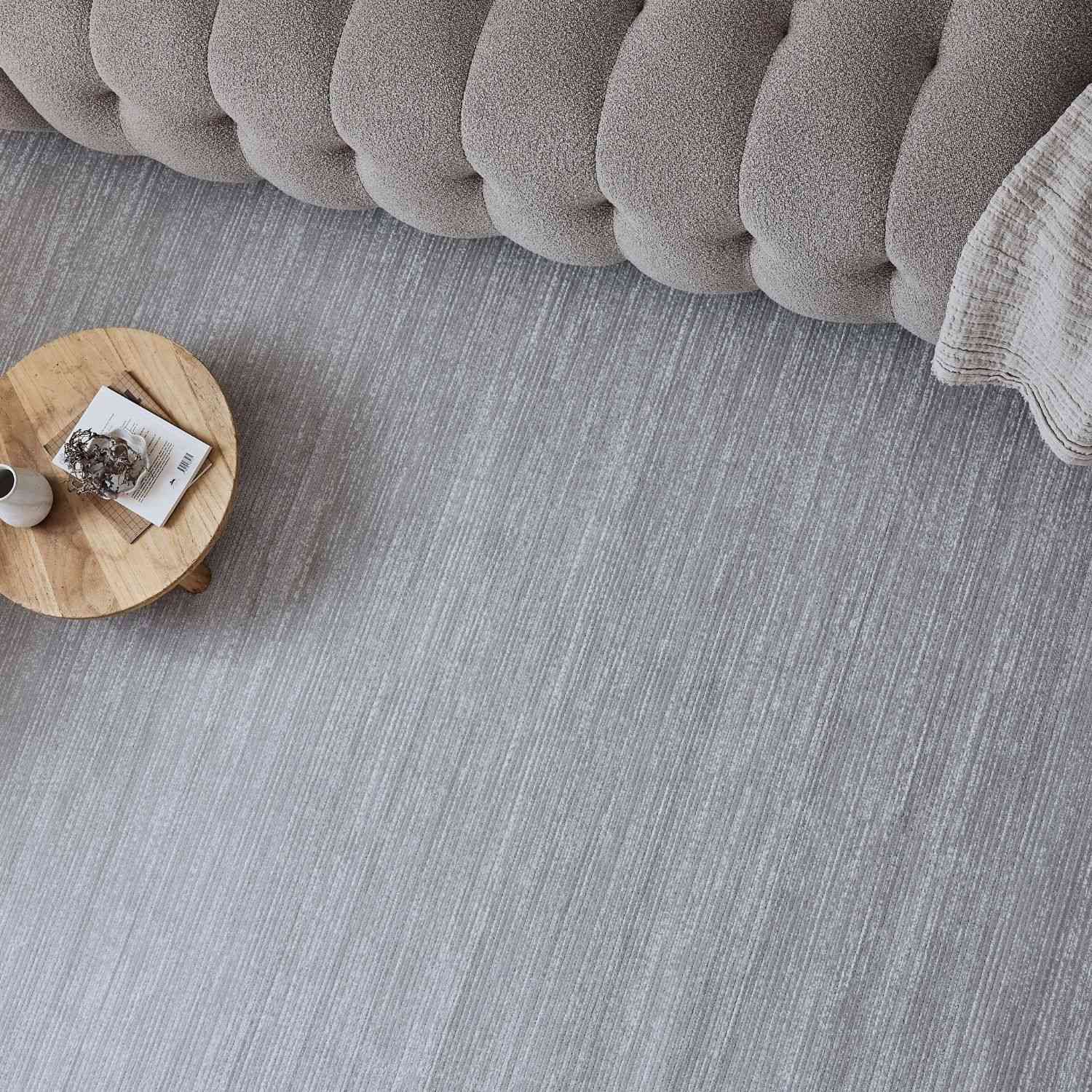 Carmel Grey-Cream Striped Rug | 6020 - Image 6