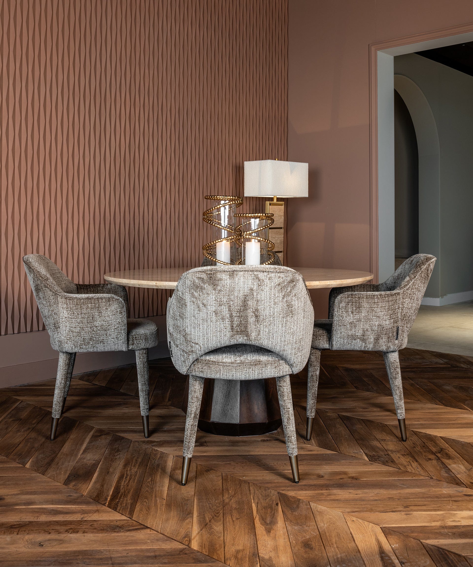 Chair Donnatella stone chenille fire retardant (Niagara 104 Stone Chenille)