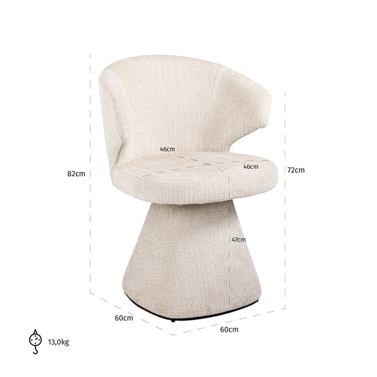 Chair Gatsbi beige chenille fire retardant (Niagara 902 beige) - Image 6