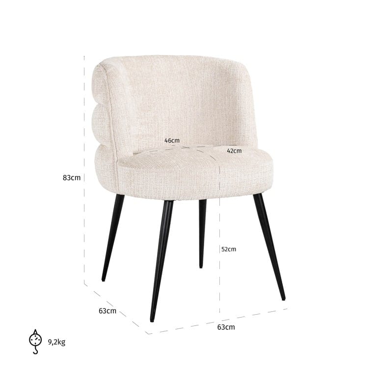 Chair Stella beige chenille fire retardant (Niagara 902 beige) - Image 12
