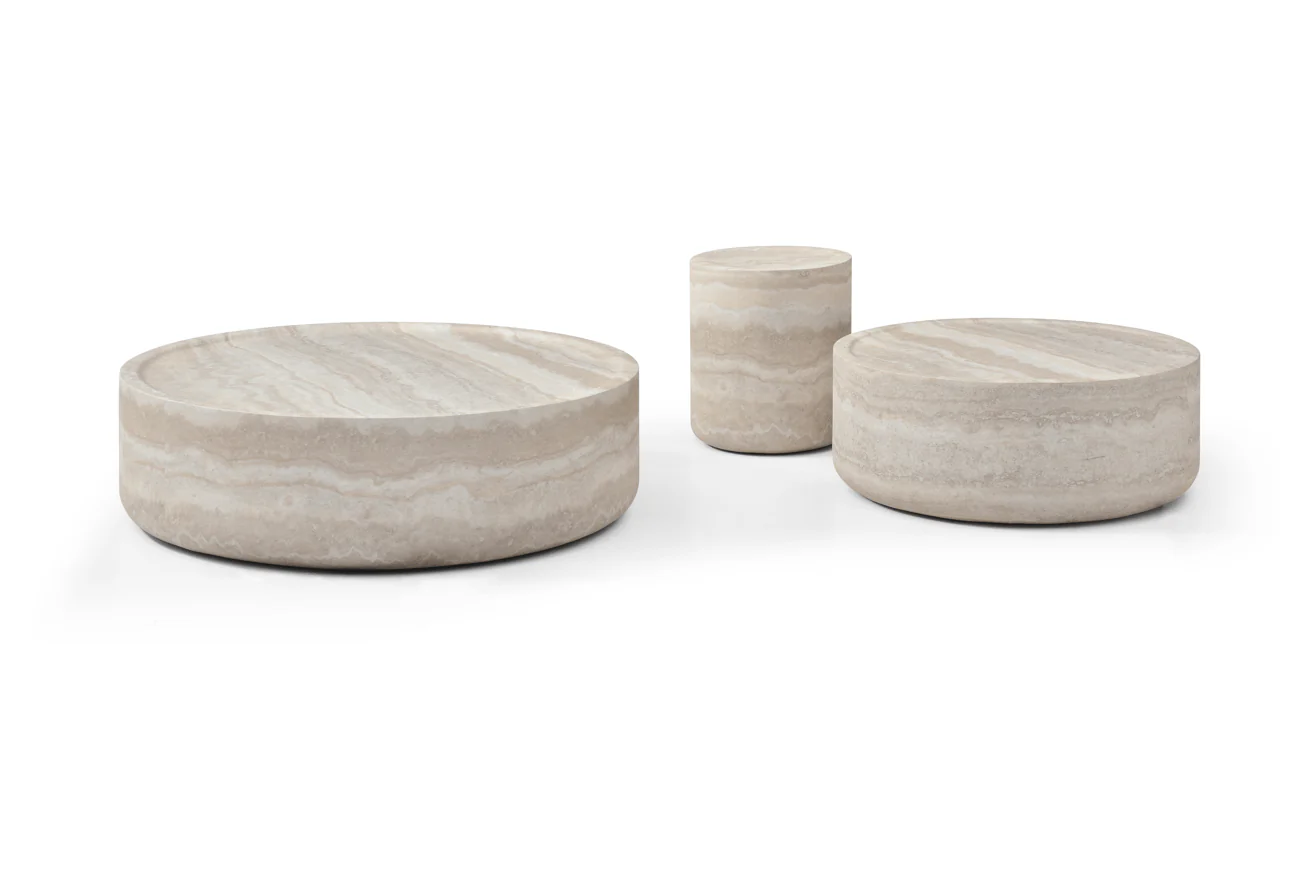Ciladro Side Table - Faux Travertine - Image 3