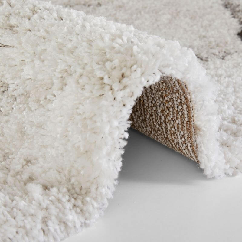 Deep-Pile Velour Abstract Rug Cream Colour - Image 2
