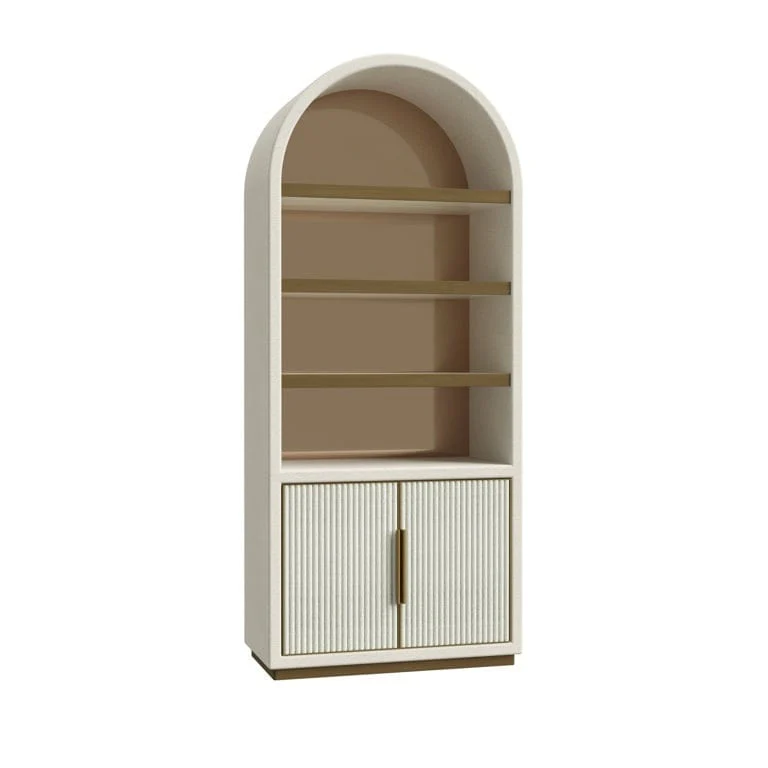 Display cabinet Tivoli with arched top 2-doors 3-shelves (White)