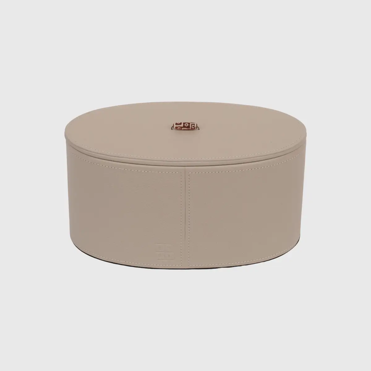 Agate Oval Leather Box Large Pumice