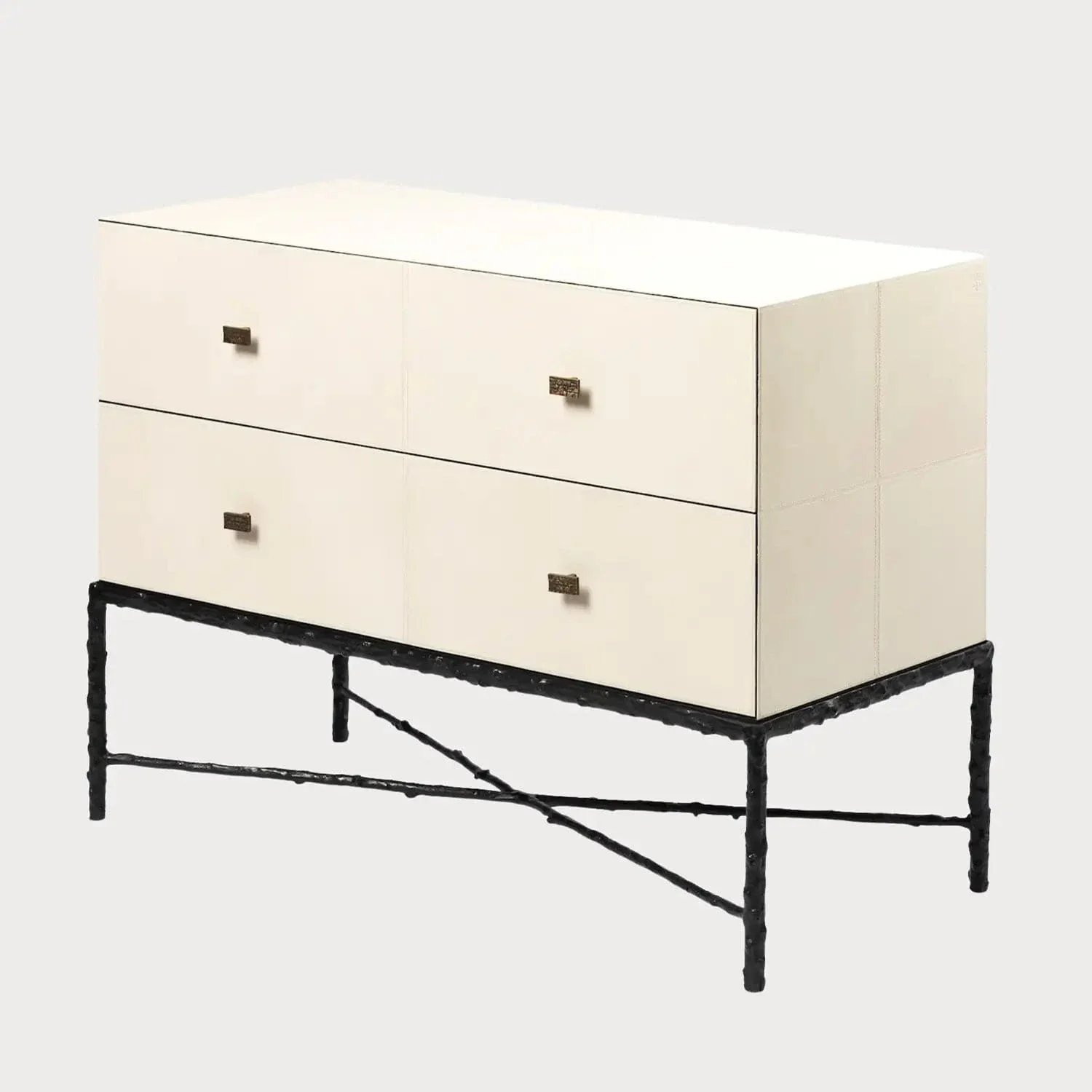 Arun Chest Bronze 2 Drawer Pumice Leather