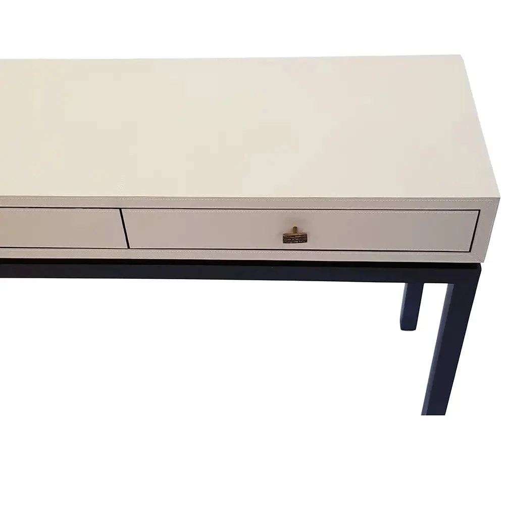 Barrington Console 2 Drawer Pumice Leather - Image 2